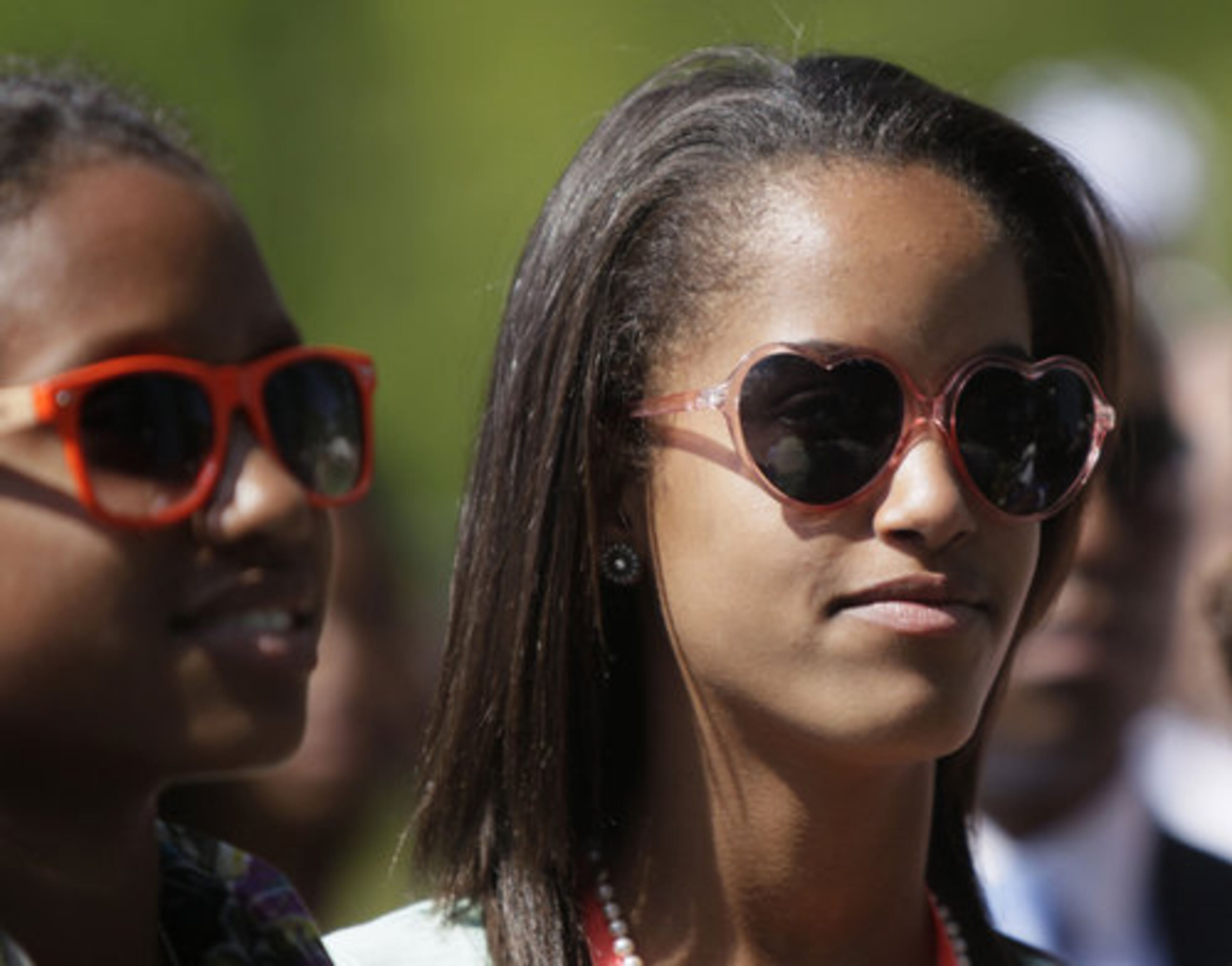 Malia Obama attends the performance of Willow Smith, daughter Will Smith and Jada Pinkett Smith, during Easter Egg Roll festivities at the White House.