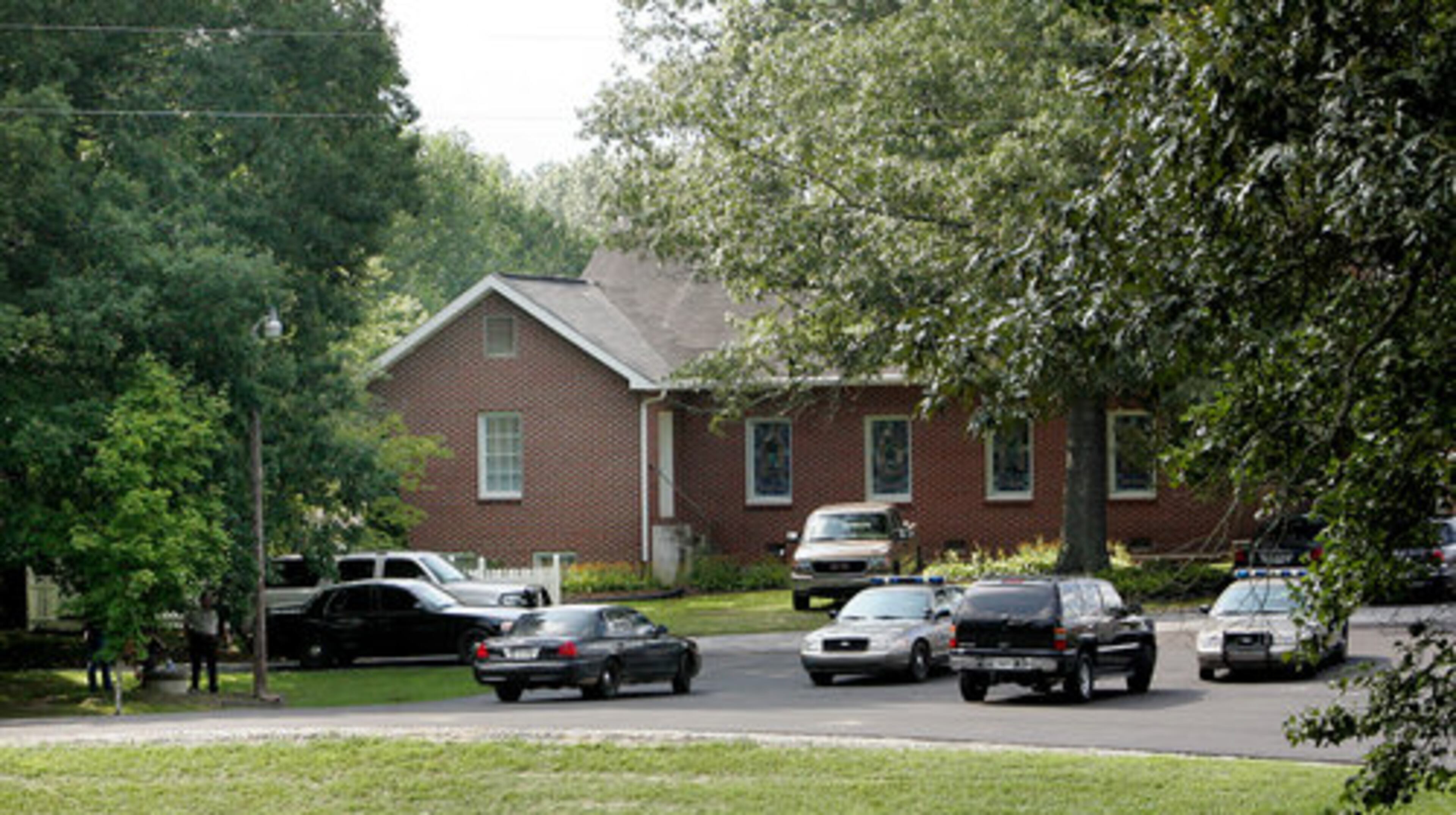 Investigators operating from the church (shown above) found personal belongings of Cornwell's along Jones Creek Road but declined to say what those items were.