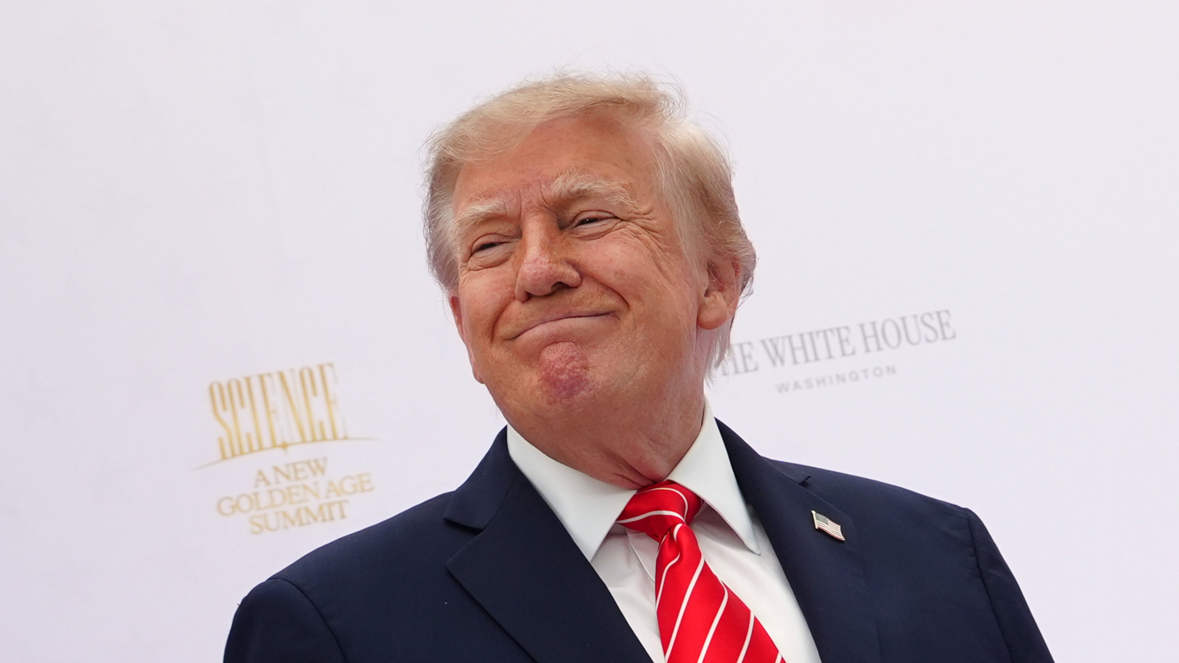 President Donald Trump arrives to speak during an event at the U.S. Institute of Peace, Thursday, Oct. 8, 2026, in Washington. (AP Photo/Julia Demaree Nikhinson)