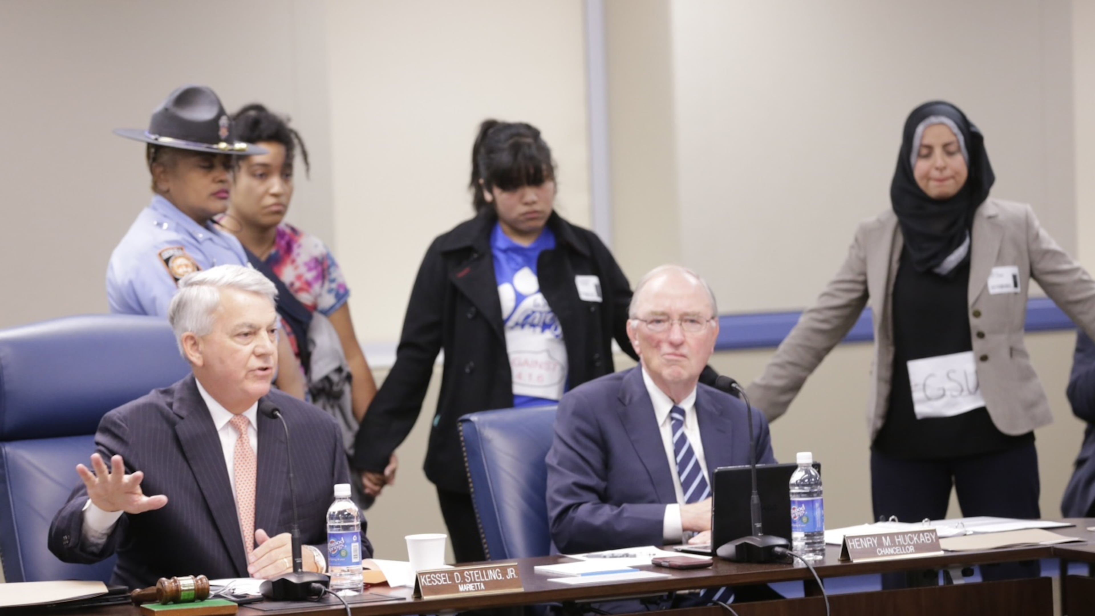November 9, 2016 - Atlanta - Immigrant rights activists and faith leaders protested Georgia Board of Regents policies that bar immigrants without legal status from attending some of the state’s top schools and paying in-state tuition rates at its others. The protest was planned by Freedom University, a tuition-free school for immigrants without legal status. BOB ANDRES /BANDRES@AJC.COM