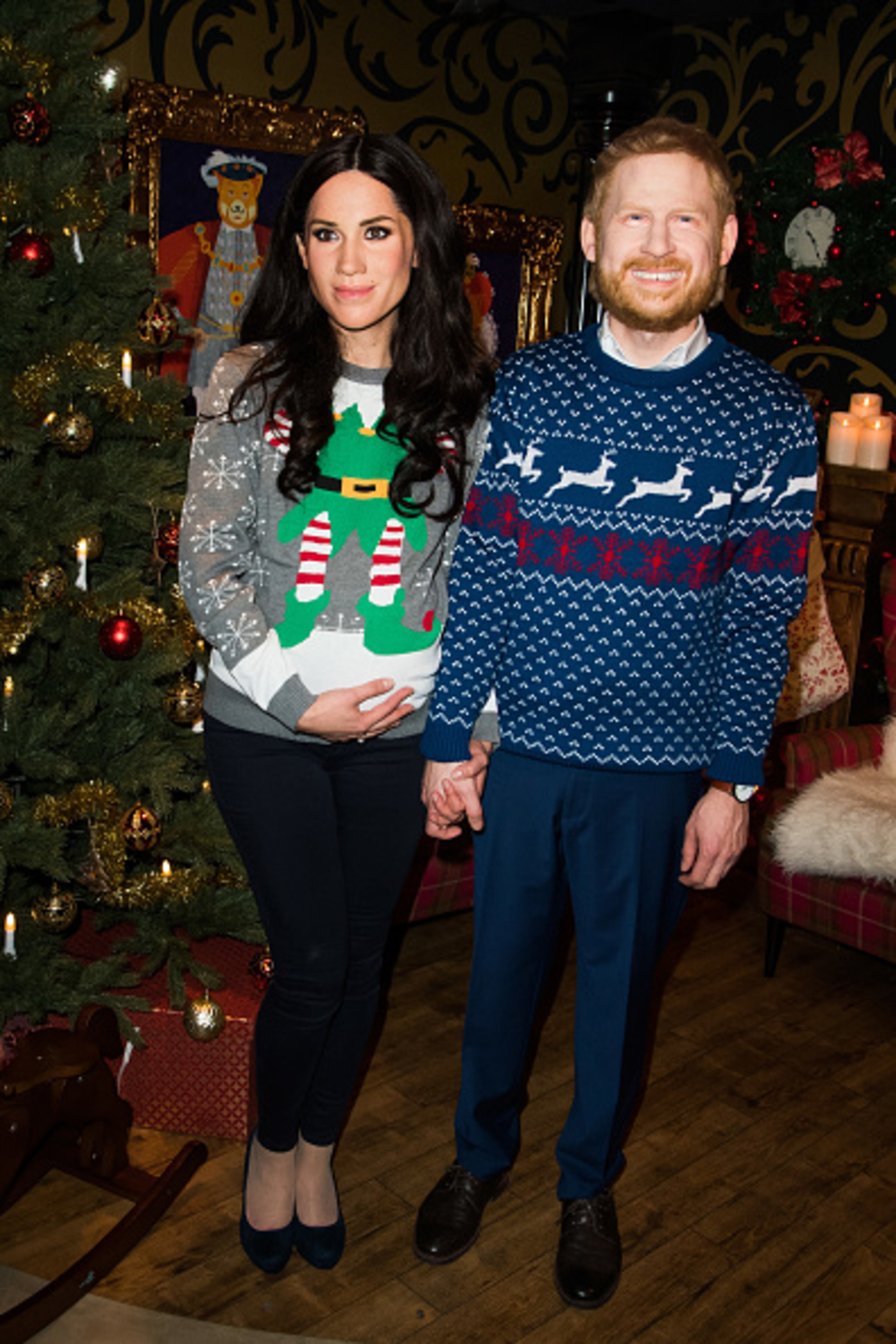 Live-Figures of Meghan, Duchess of Sussex and Prince Harry, Duke of Sussex are shown at Madame Tussauds on December 11, 2018 in Berlin, Germany. (Photo by Matthias Nareyek/Getty Images)