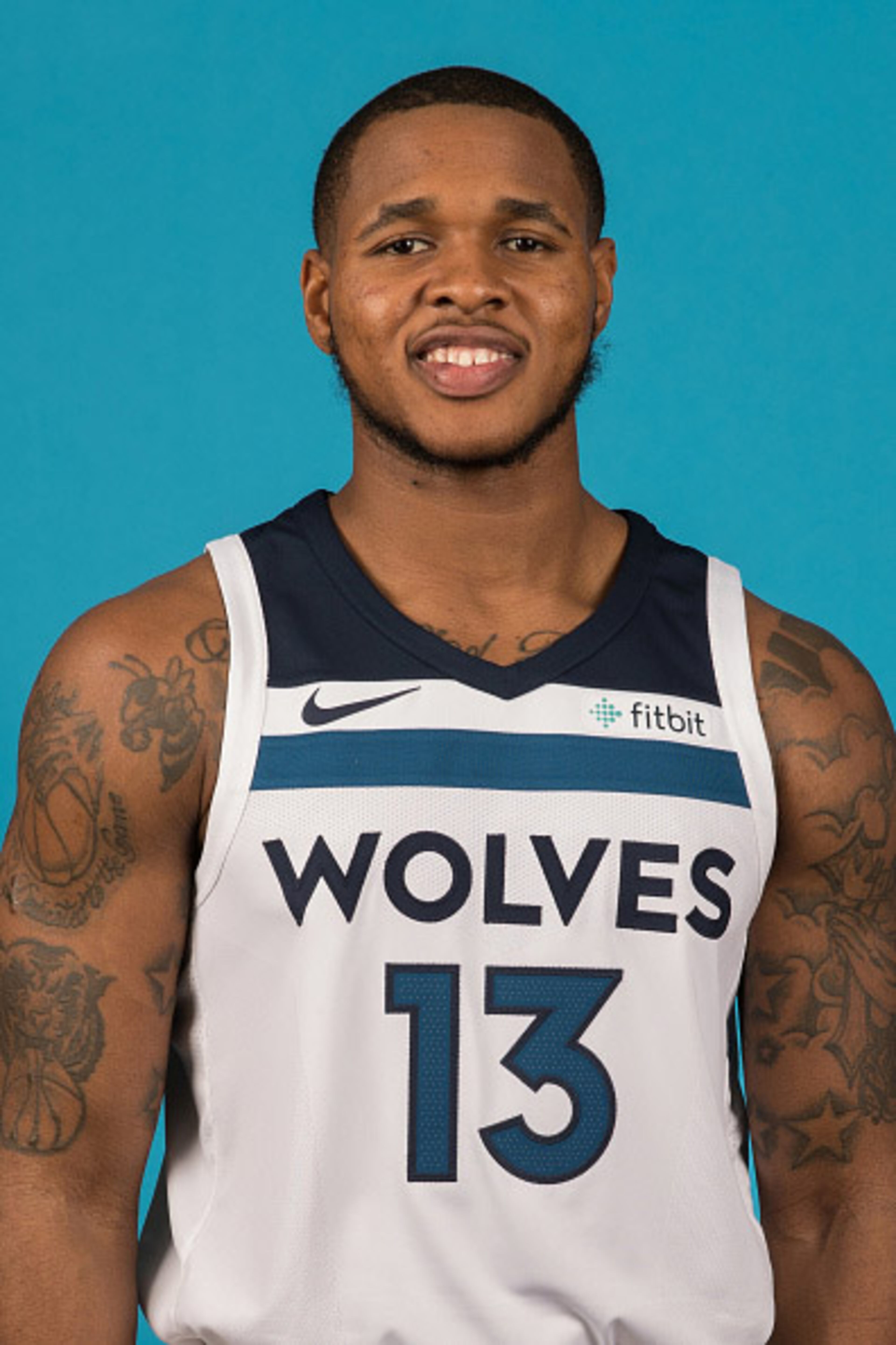 MINNEAPOLIS, MN - SEPTEMBER 22: Marcus Georges-Hunt #13 poses for a portrait during 2017 Media Day on September 22, 2017 at the Minnesota Timberwolves and Lynx Courts at Mayo Clinic Square in Minneapolis, Minnesota. NOTE TO USER: User expressly acknowledges and agrees that, by downloading and or using this Photograph, user is consenting to the terms and conditions of the Getty Images License Agreement. Mandatory Copyright Notice: Copyright 2017 NBAE (Photo by Jordan Johnson/NBAE via Getty Images)
