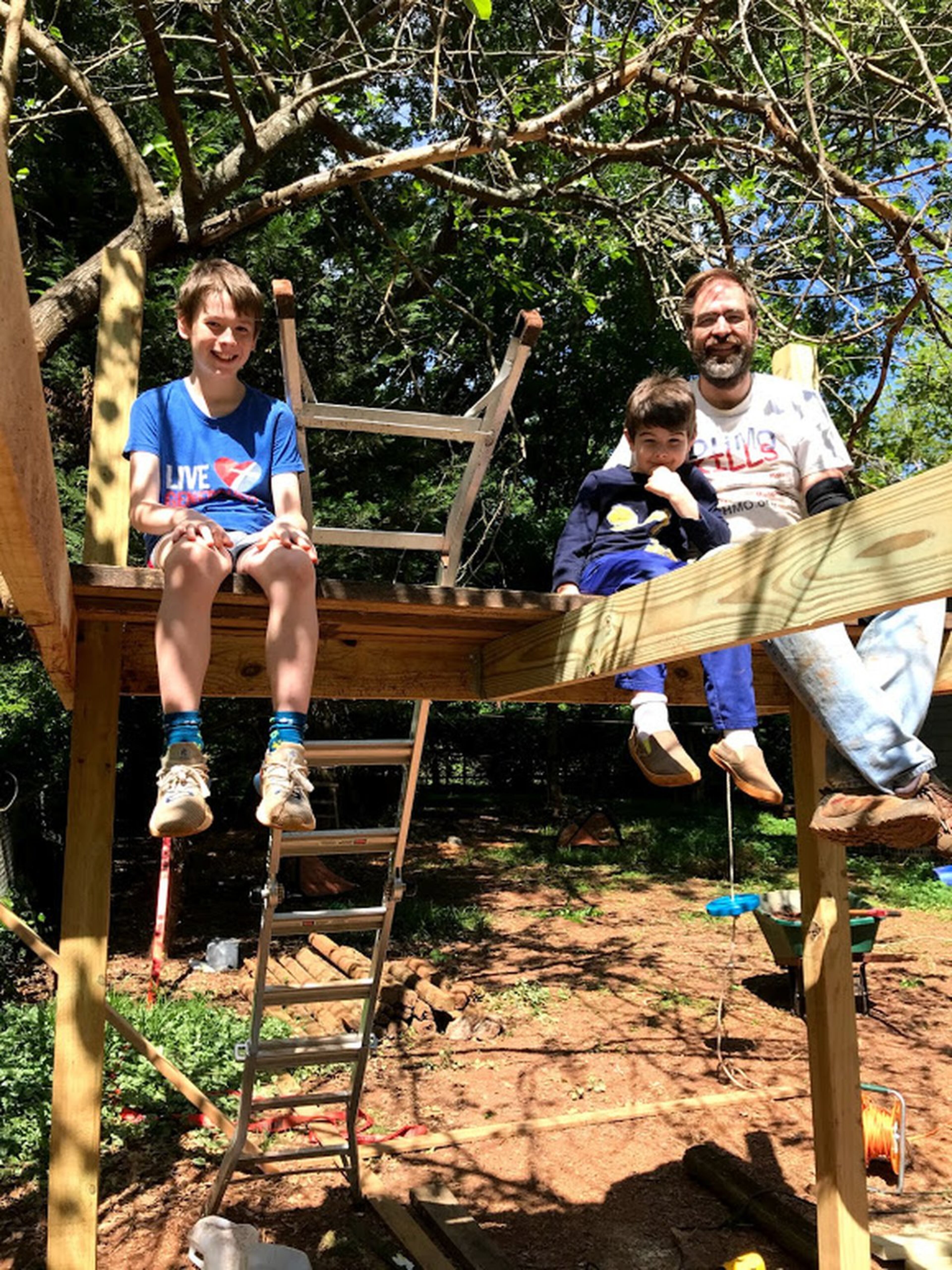 Theodore, James and Douglas Mulford enjoy a quiet moment in Fort Fun. Contributed by Douglas Mulford.
