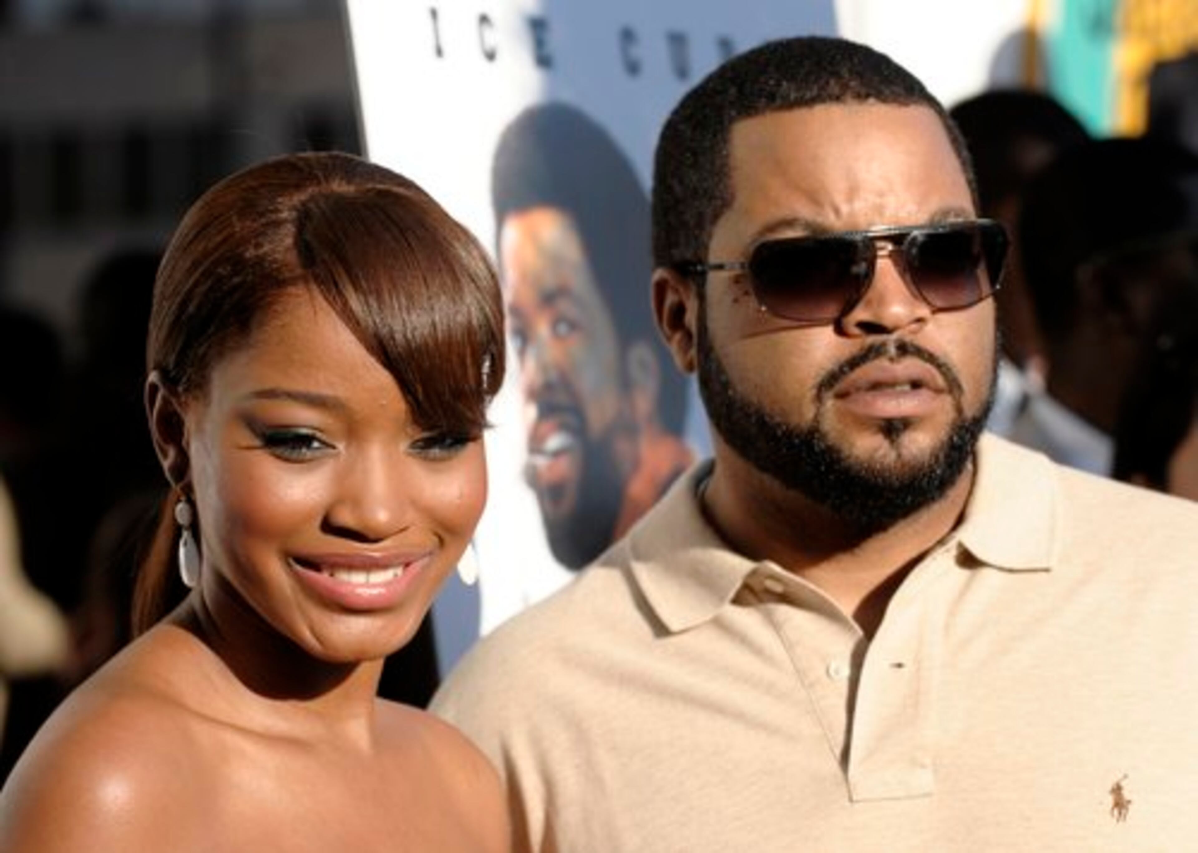 "The Longshots" co-stars Keke Palmer (left) and Ice Cube pose together Wednesday at the film's Los Angeles premiere.