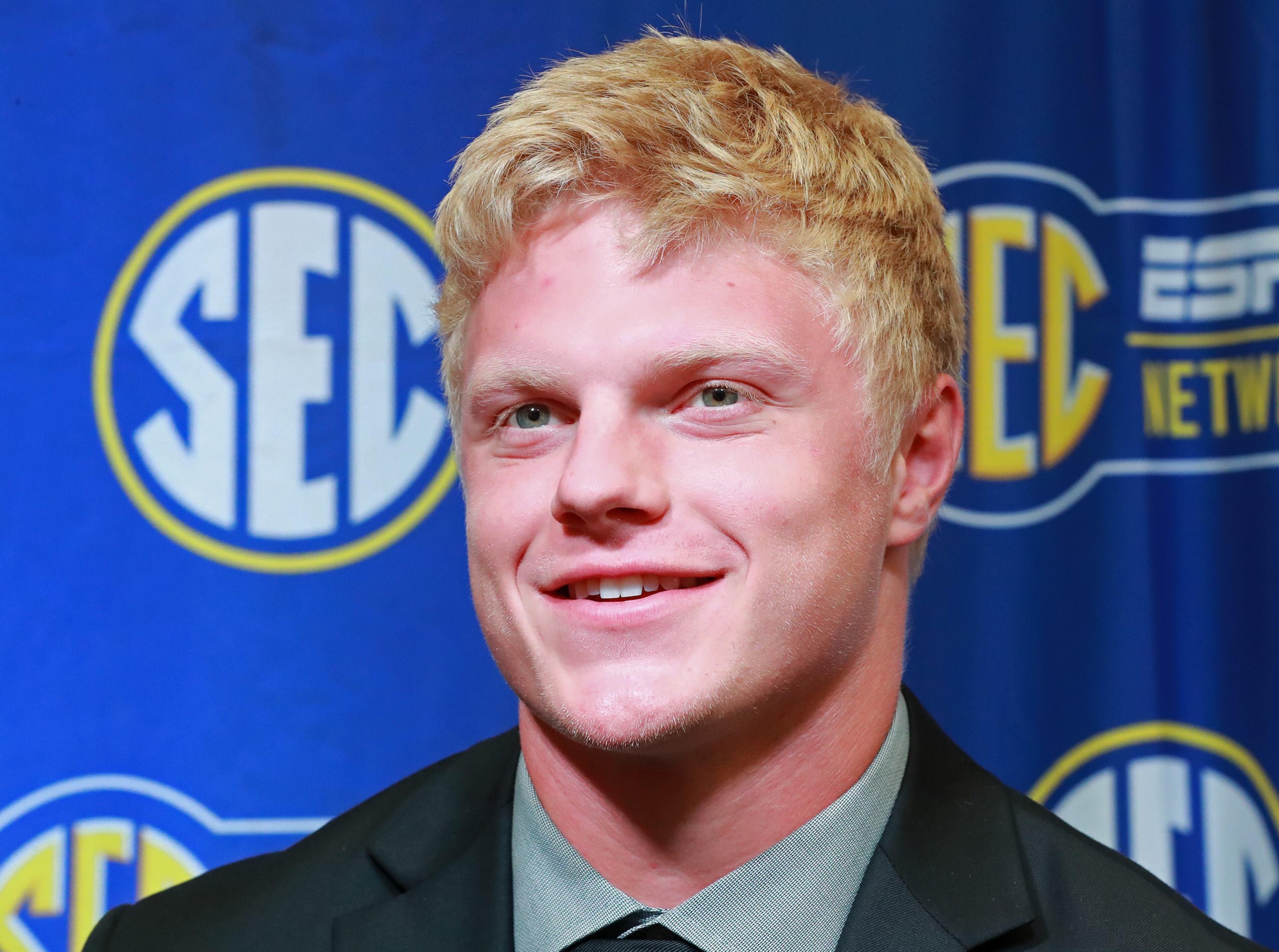 July 18, 2018 Atlanta: Tennessee tight end Eli Wolf holds his SEC Media Days press conference at the College Football Hall of Fame on Wednesday, July 18, 2018, in Atlanta. Curtis Compton/ccompton@ajc.com
