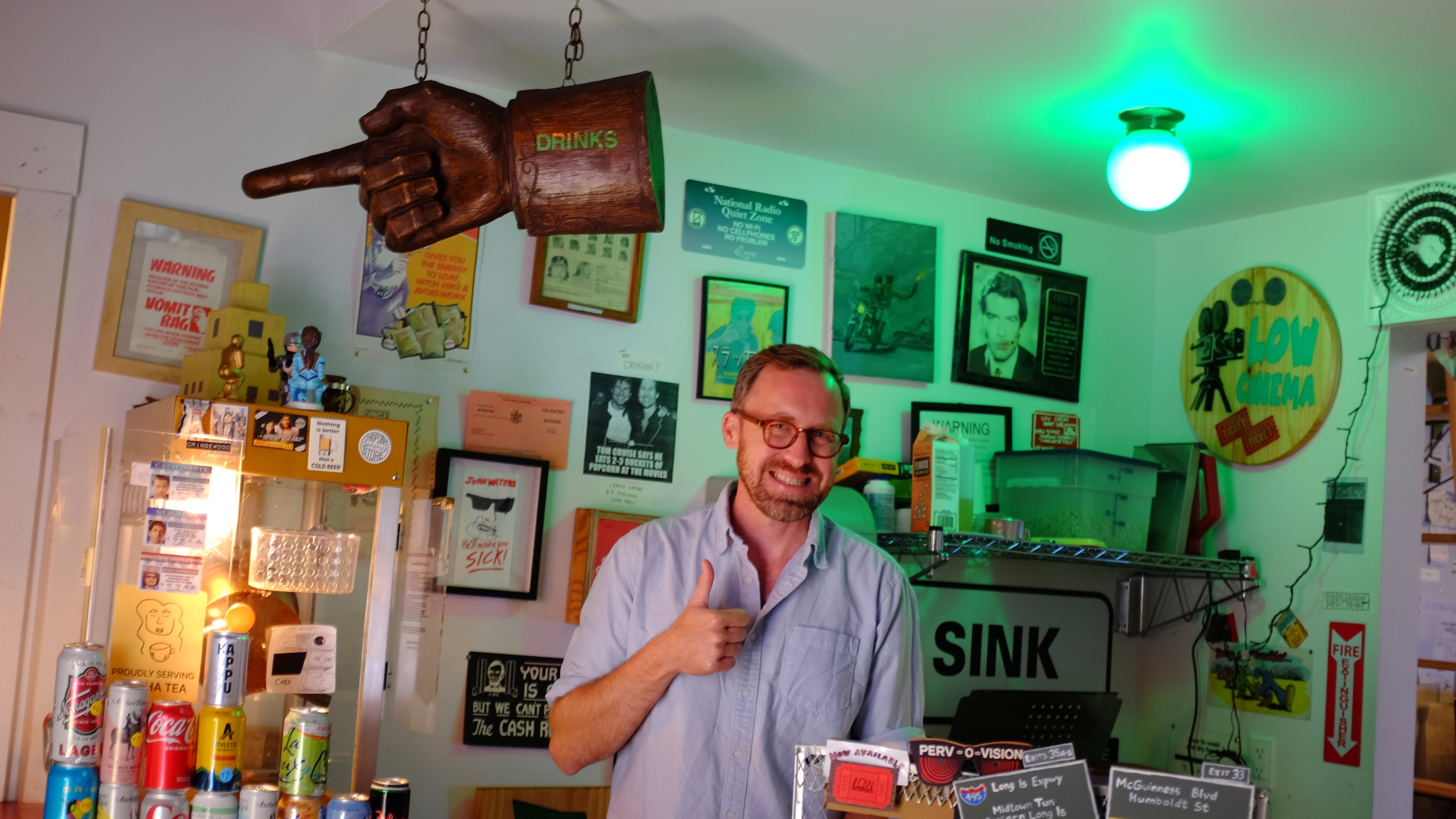 John Wilson poses for a photograph at the Low Cinema on Tuesday, Sept. 8, 2026, in the Ridgewood section of Queens borough of New York. (AP Photo/Jake Coyle)