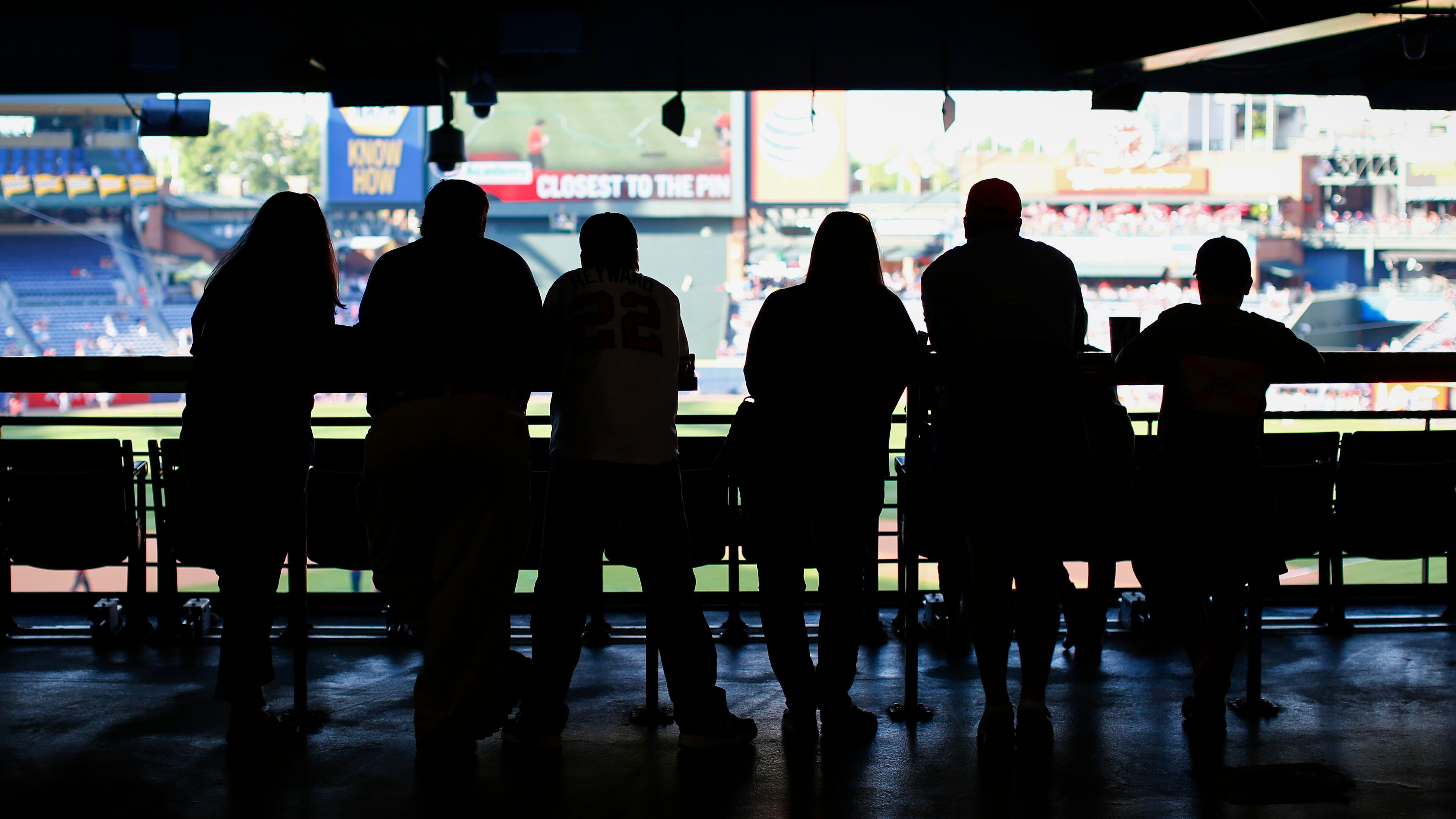Fans wait for the start of a baseball game between the Atlanta Braves and the Cincinnati Reds on Saturday, May 2, 2015 in Atlanta. (AP Photo/Kevin Liles)