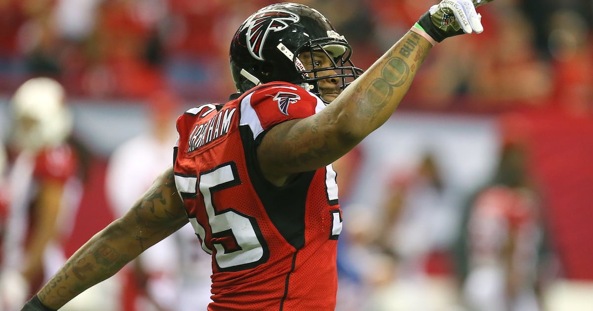Photo: ajc.com Atlanta Falcons Induct John Abraham Into Ring of Honor