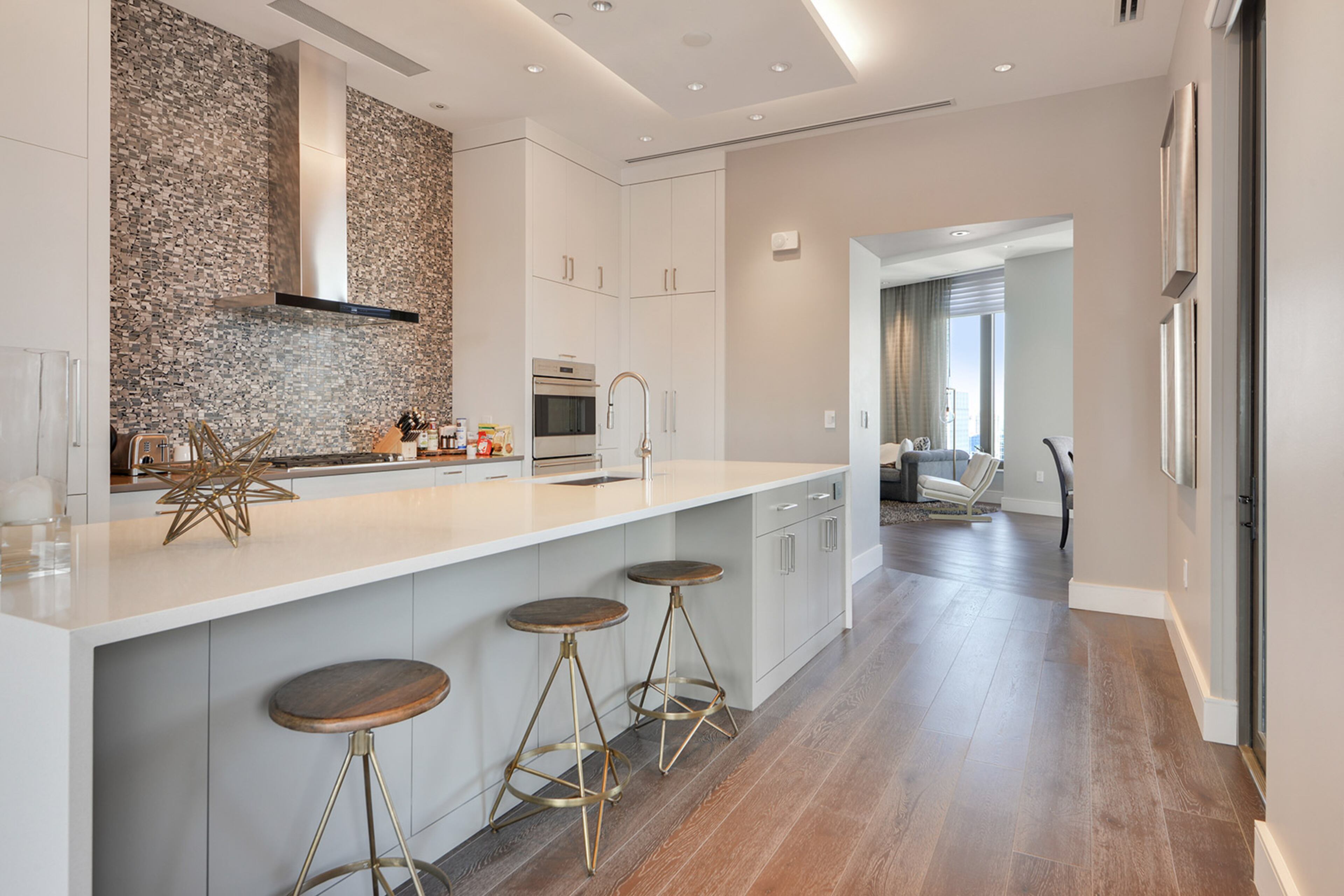 There's an eat-in kitchen in the condo.