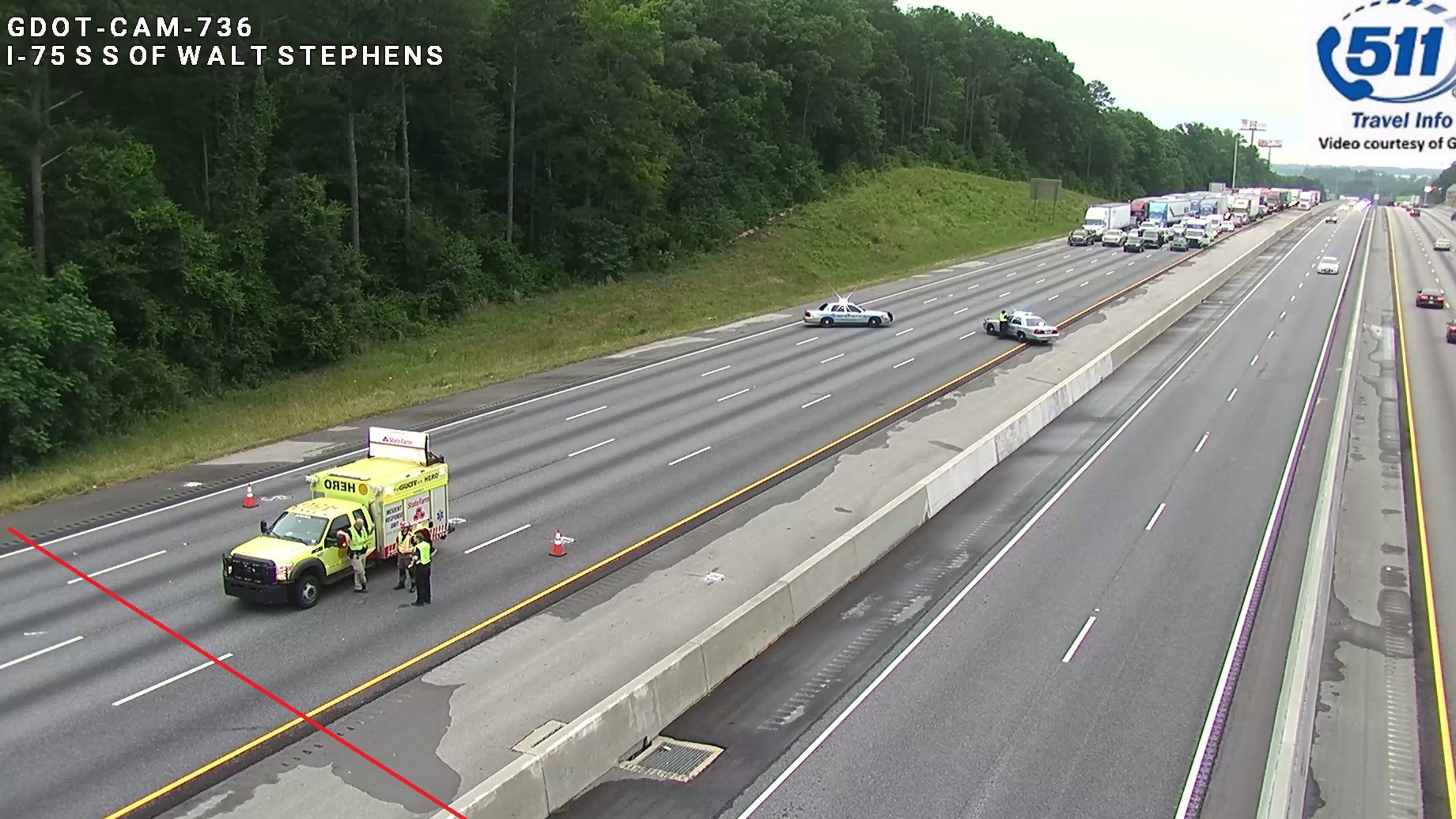 Police shut down all northbound lanes of I-75 past Hudson Bridge Road on Monday morning to conduct an investigation. The lanes were closed from about 3:30 a.m. until just before 8 a.m., according to the WSB 24-hour Traffic Center.