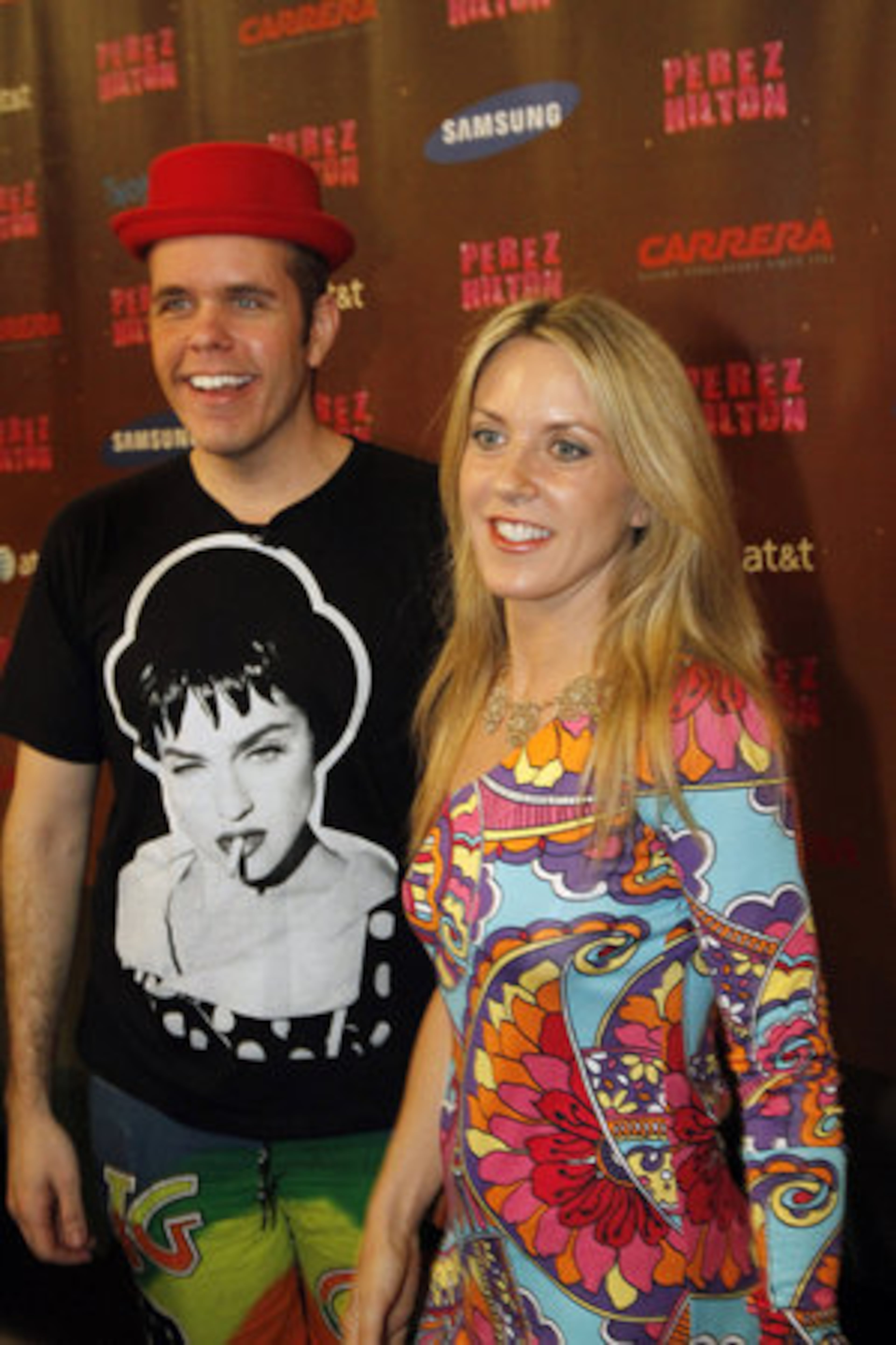 Liz Phair poses with Perez Hilton at his 'One Night in Austin' showcase during the SXSW Music Festival late Saturday, March 19, 2011.
