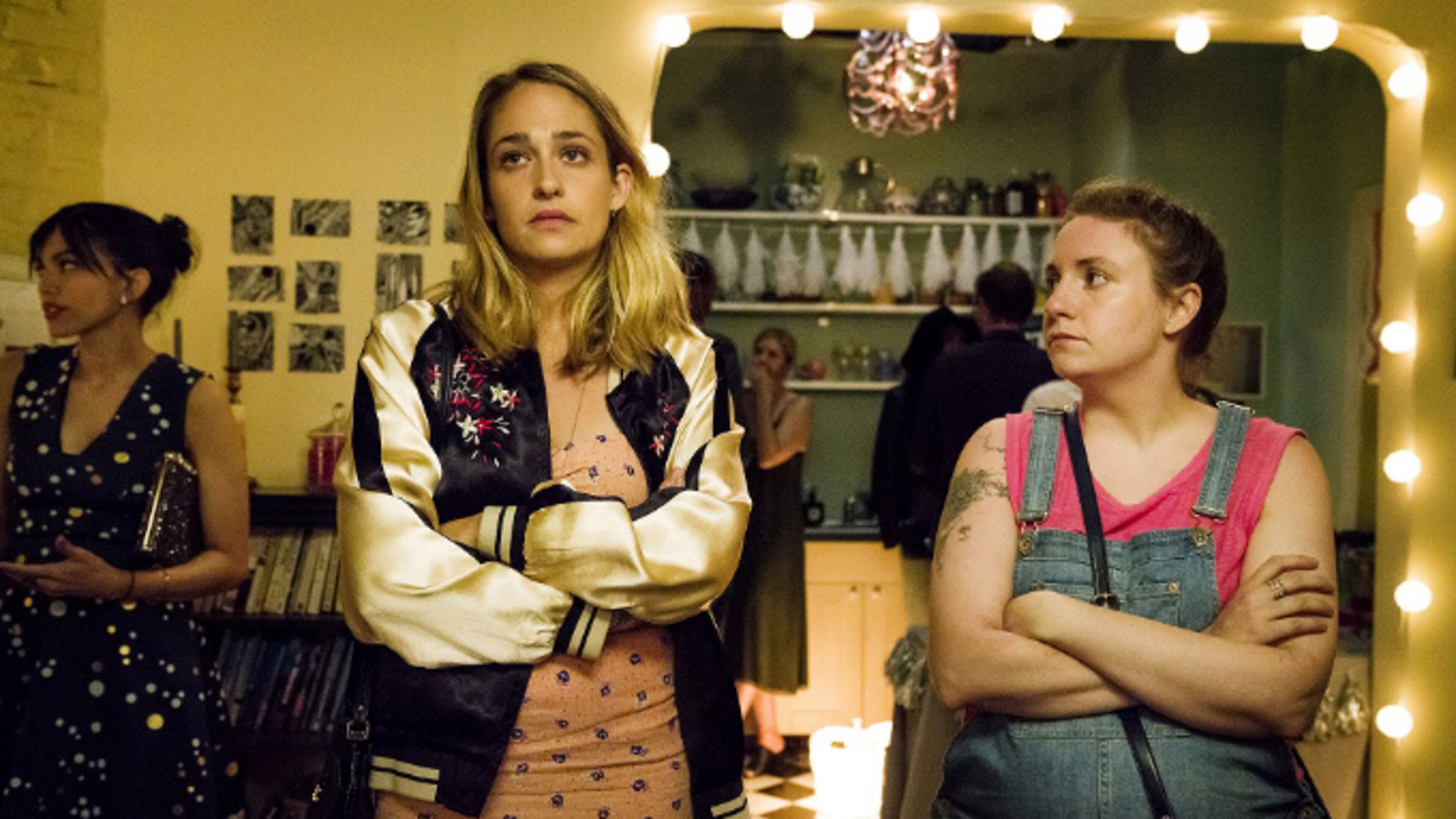 Jemima Kirke (left) and Lena Dunham in the penultimate episode of “Girls.” Mark Schafer/HBO
