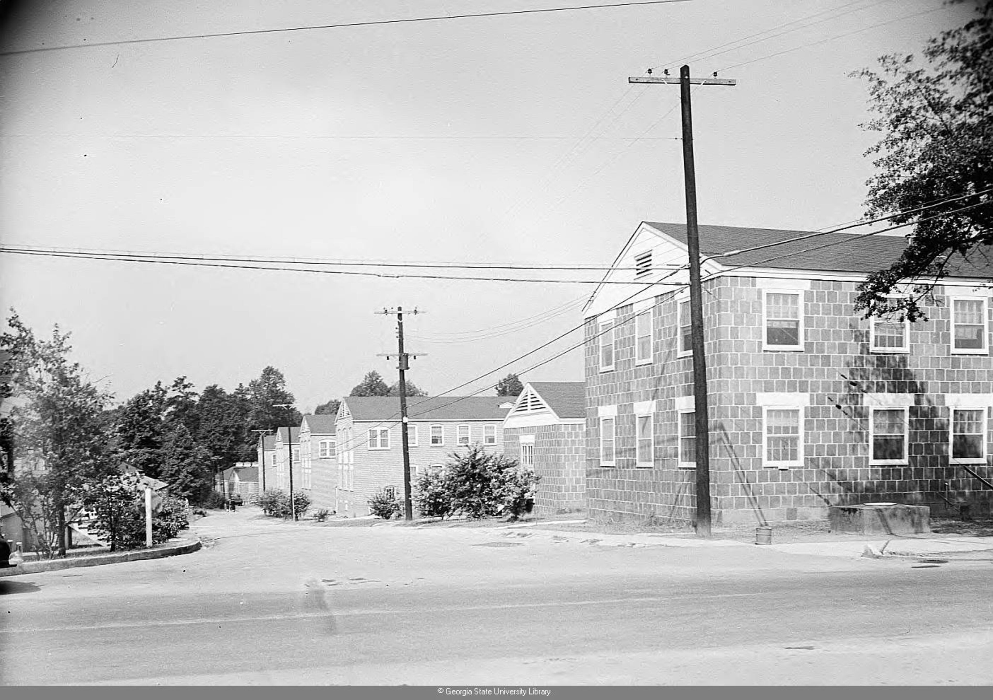 1943 -- These buildings, part of the newer area of Fort McPherson in 1940s, later were used as offices.