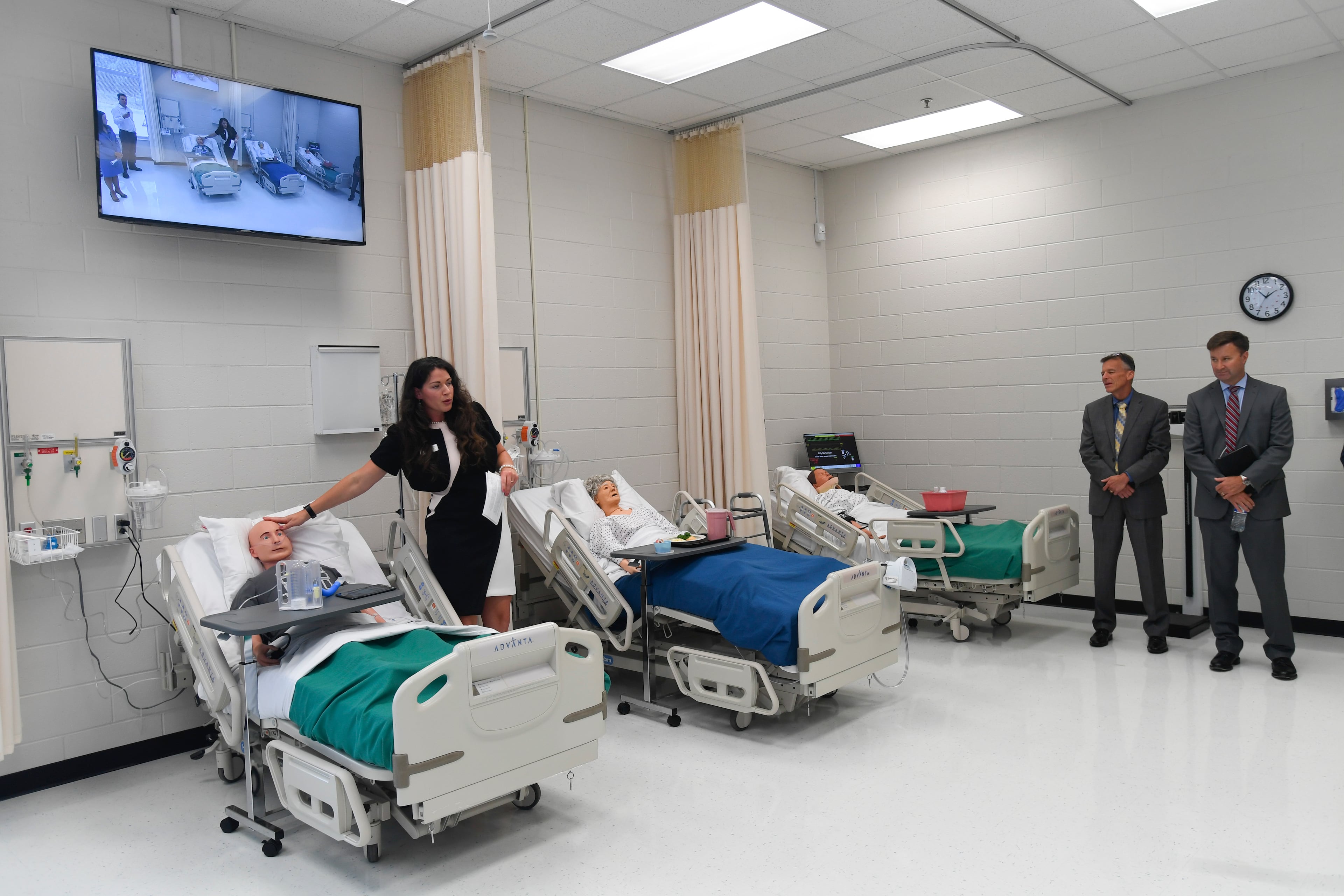 School health science coordinator Meredith Watts speaks during a tour â McClure Health Science High School is the newest Gwinnett County High School. We tour the facilities and talk to school board and administrators about the need for this school and expectations.
JOHN AMIS / SPECIAL TO THE AJC