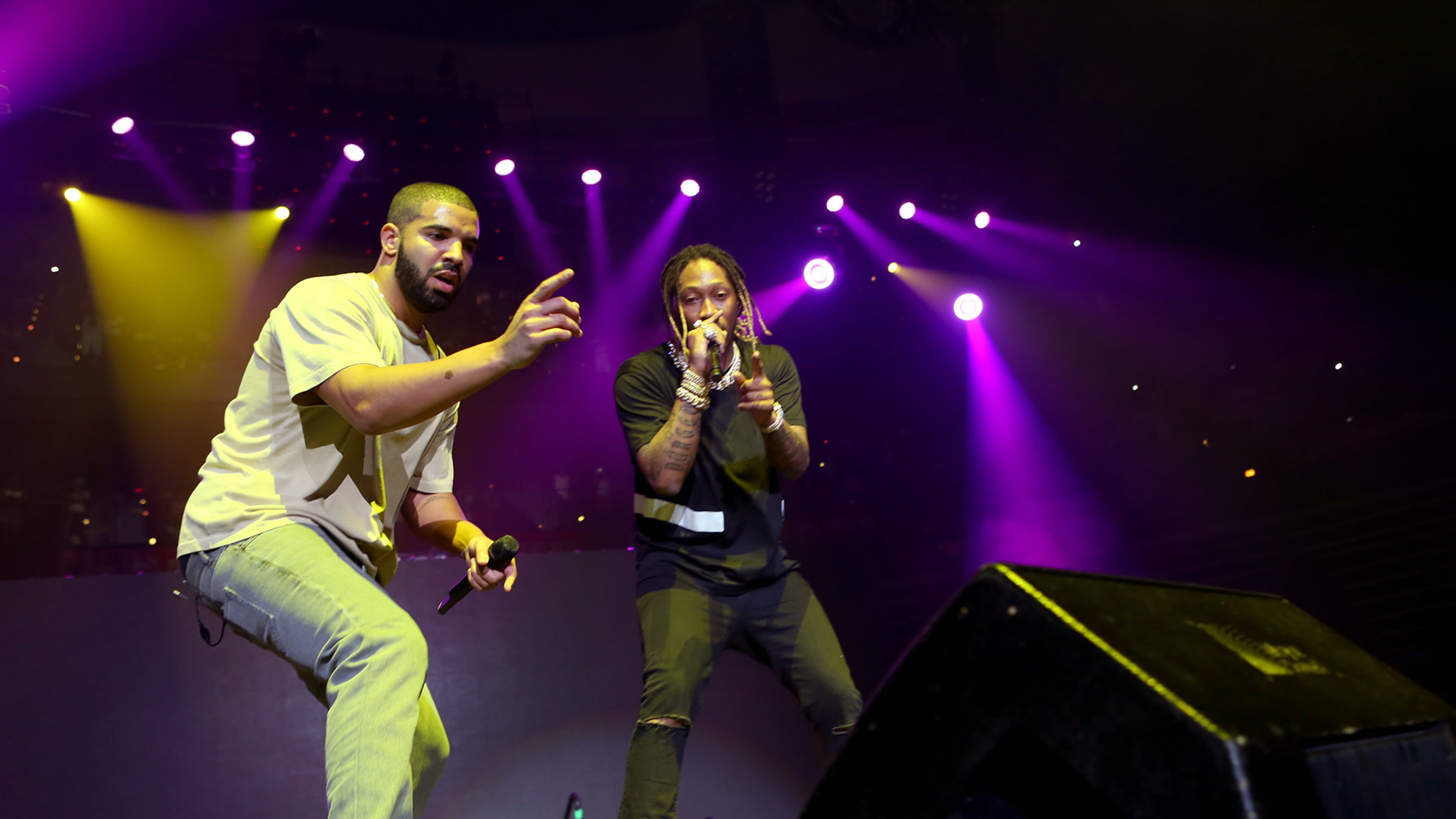 June 20, 2015 -- ATLANTA -- Drake makes a surprise appearance Future at Birthday Bash 20. (Akili-Casundria Ramsess/Special to the AJC)
