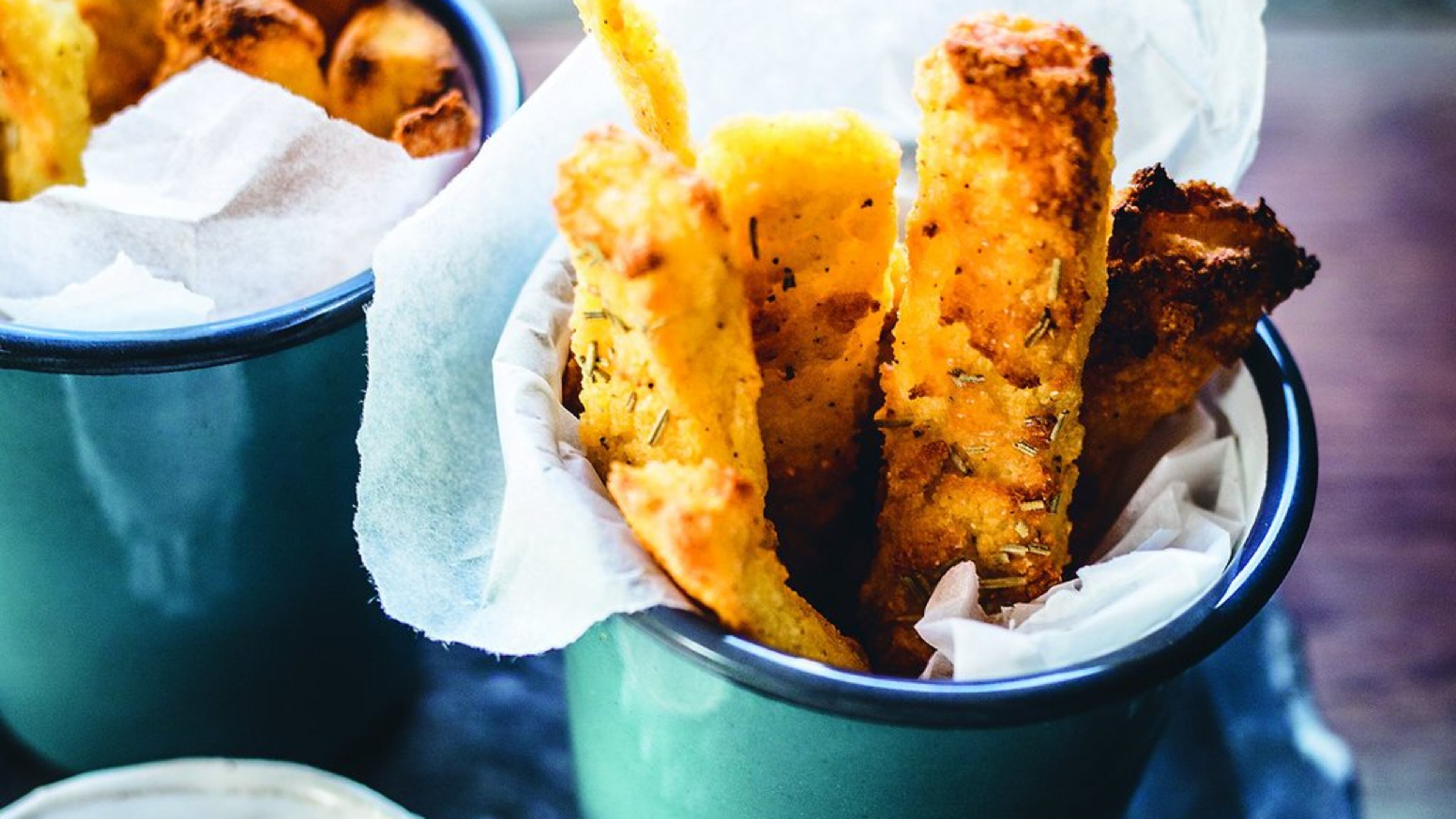 French fries will never be replaced with polenta fries, but these are a good dish to make when you’re out of potatoes or looking for a slightly different texture from an oven fry. Contributed by Izy Hossack