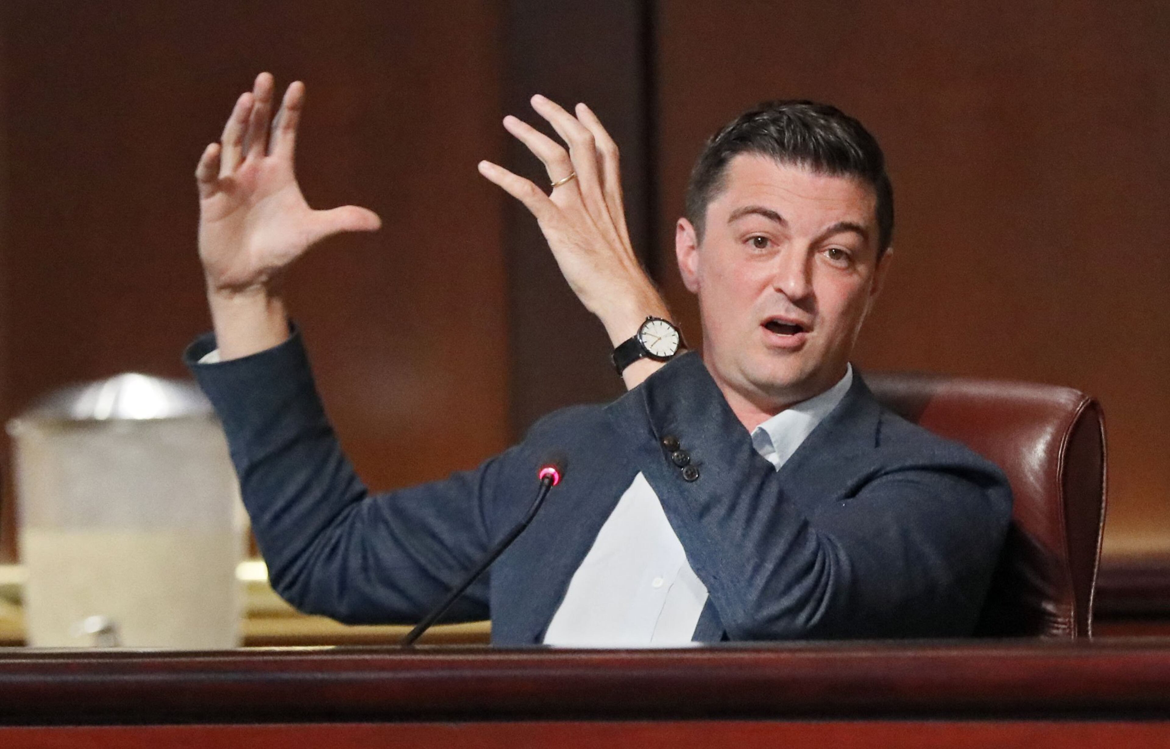 Atlanta City Council members, including Amir Farokhi, attended a committee work session to study the Gulch deal on Thursday, Sept. 13, 2018. Atlanta Mayor Keisha Lance Bottoms faces a big test with a pending vote to approve a massive public subsidy to redevelop downtown’s Gulch.
