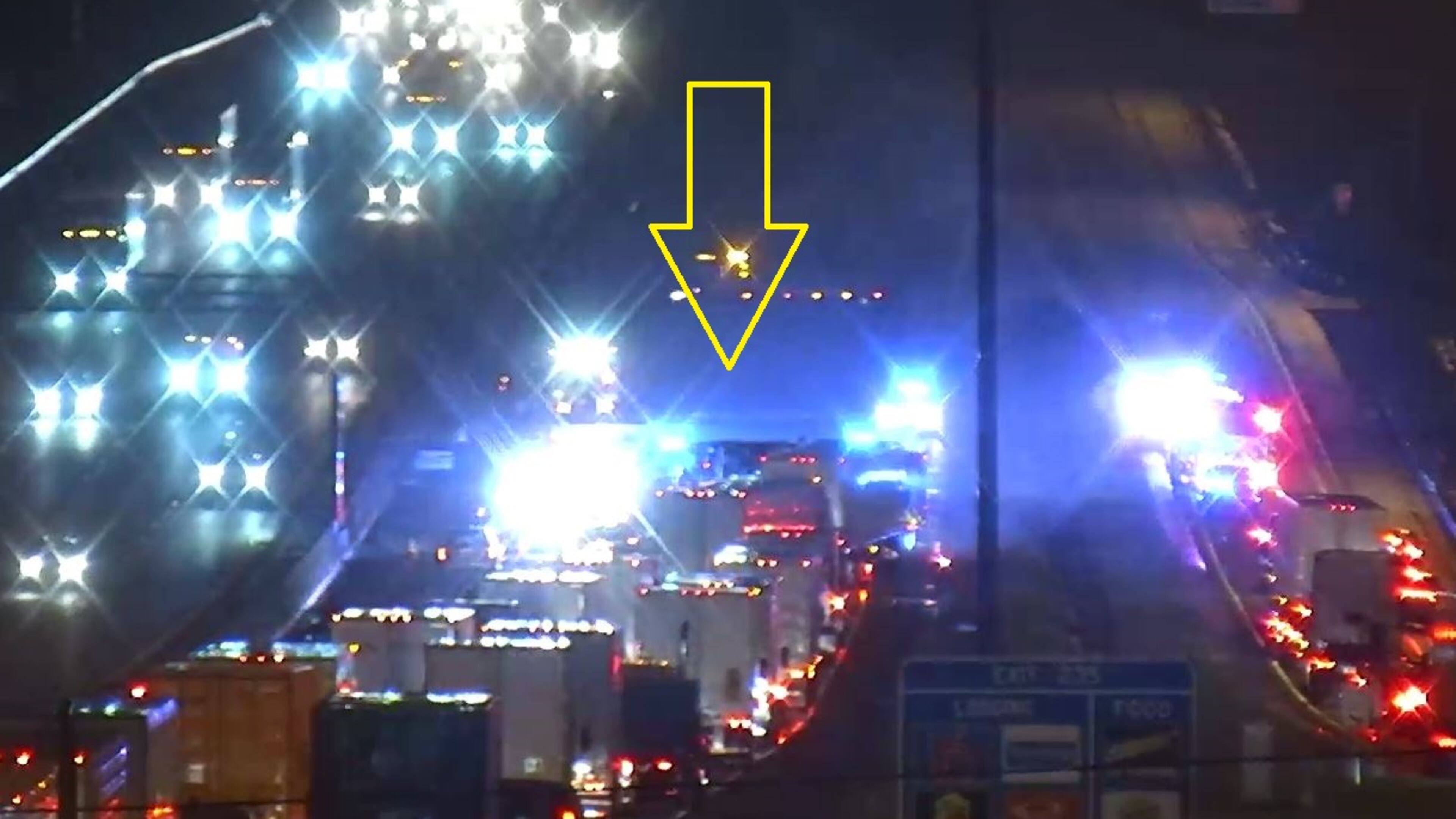 A crash involving six vehicles shut down I-75 North Thursday evening in Clayton County, according to Clayton County police's Twitter post. Credit: WSB 24-hour Traffic Center