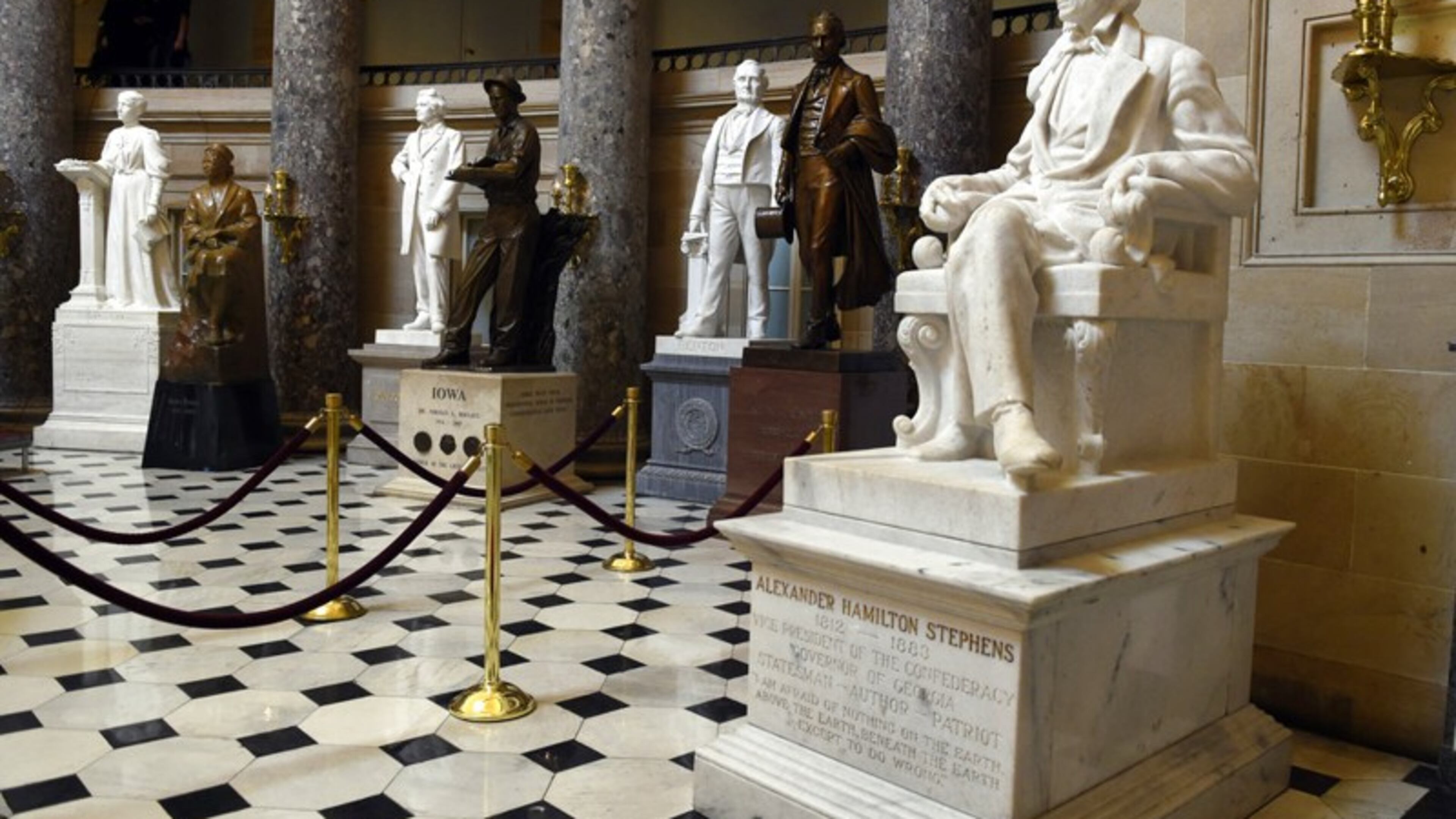 A statue of Alexander Hamilton Stephens, the Confederate vice president throughout the Civil War, is on display in Statuary Hall on Capitol Hill in Washington.