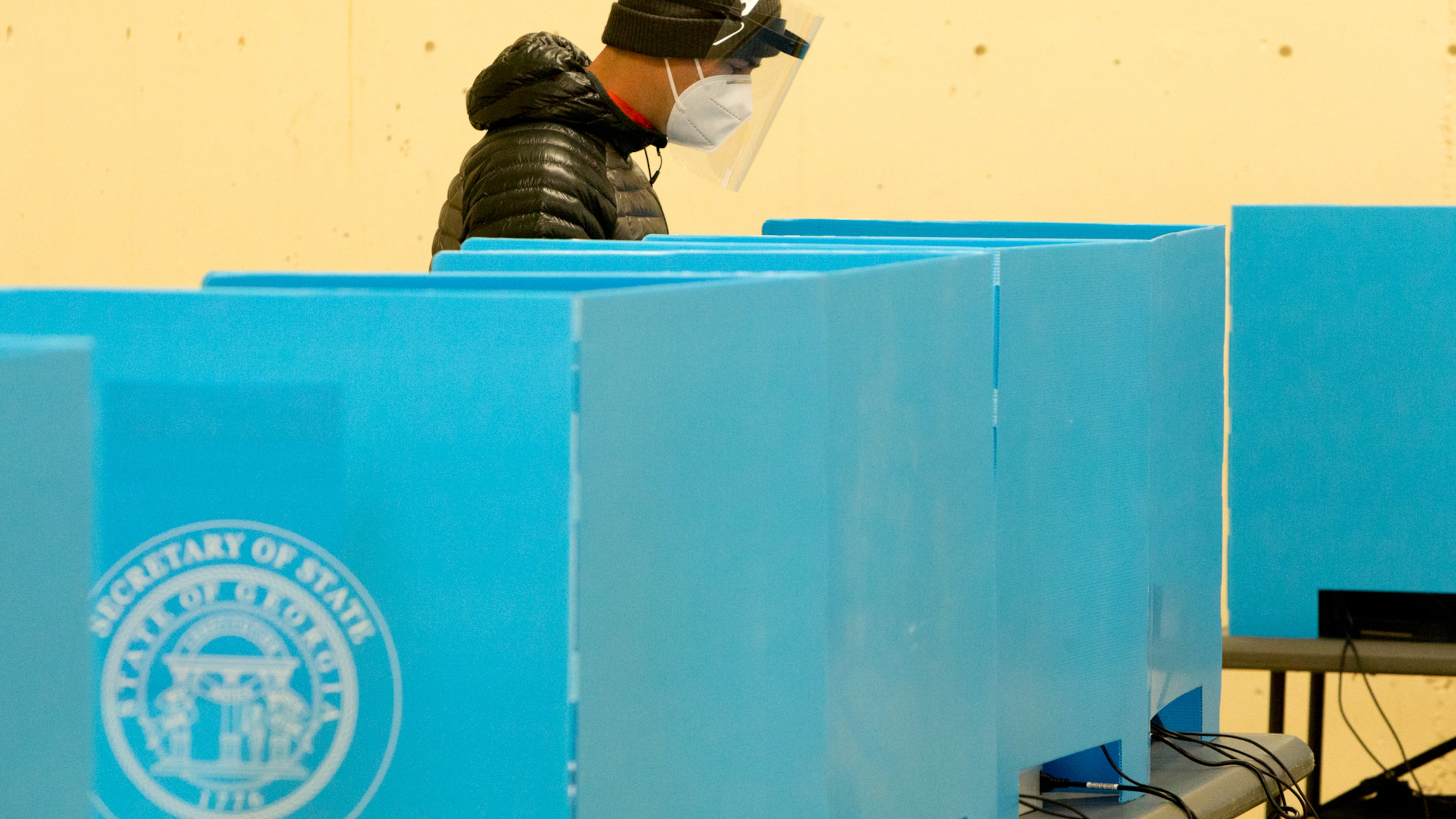A voters casts his ballots at the Coan Park Recreation Center on election day Nov. 3, 2020. PHIL SKINNER FOR THE ATANTA JOURNAL-CONSTITUTION