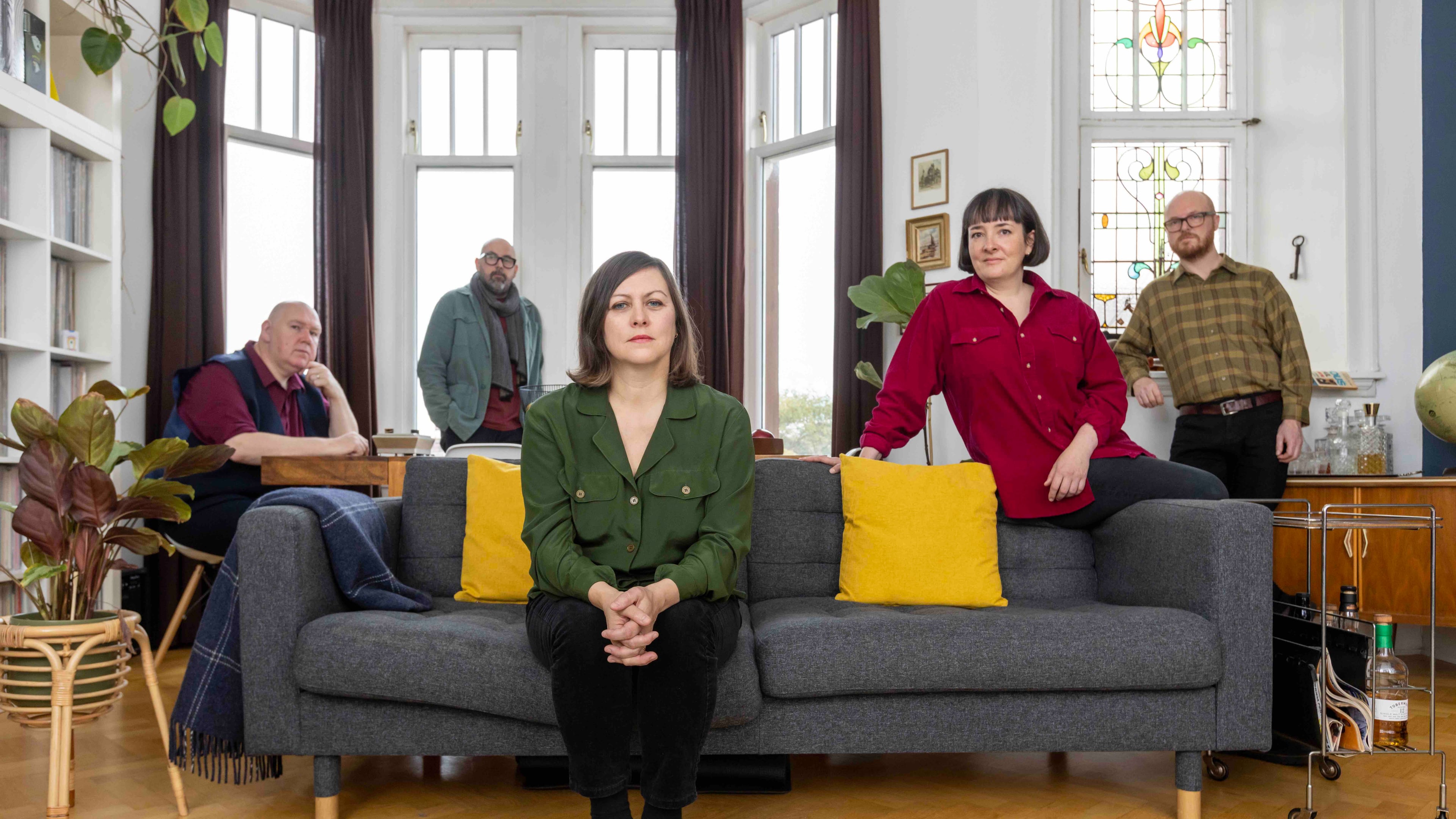 Scottish indie pop band Camera Obscura returns to Atlanta for a June 17 performance at Variety Playhouse. Group members are (from left) Gavin Dunbar, Kenny McKeeve, Tracyanne Campbell, Donna Maciocia and Lee Thomson.
(Courtesy of Robert Perry)