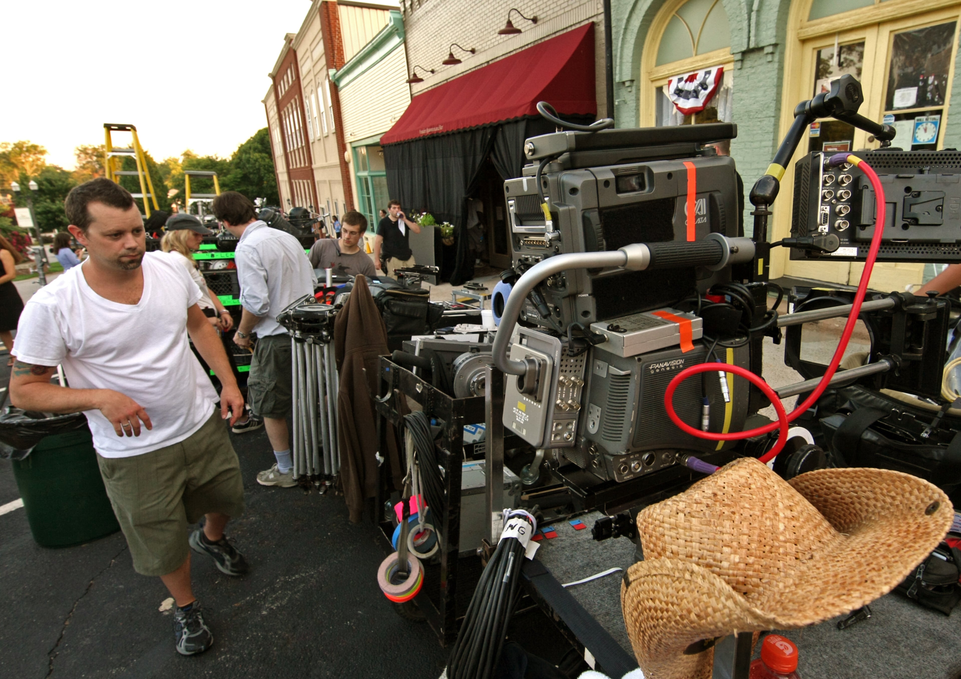 Camera assistant Grady Upchurch of Marietta worked on “Drop Dead Diva,” a Lifetime television series shot in downtown Senoia in 2010. Jason Getz jgetz@ajc.com