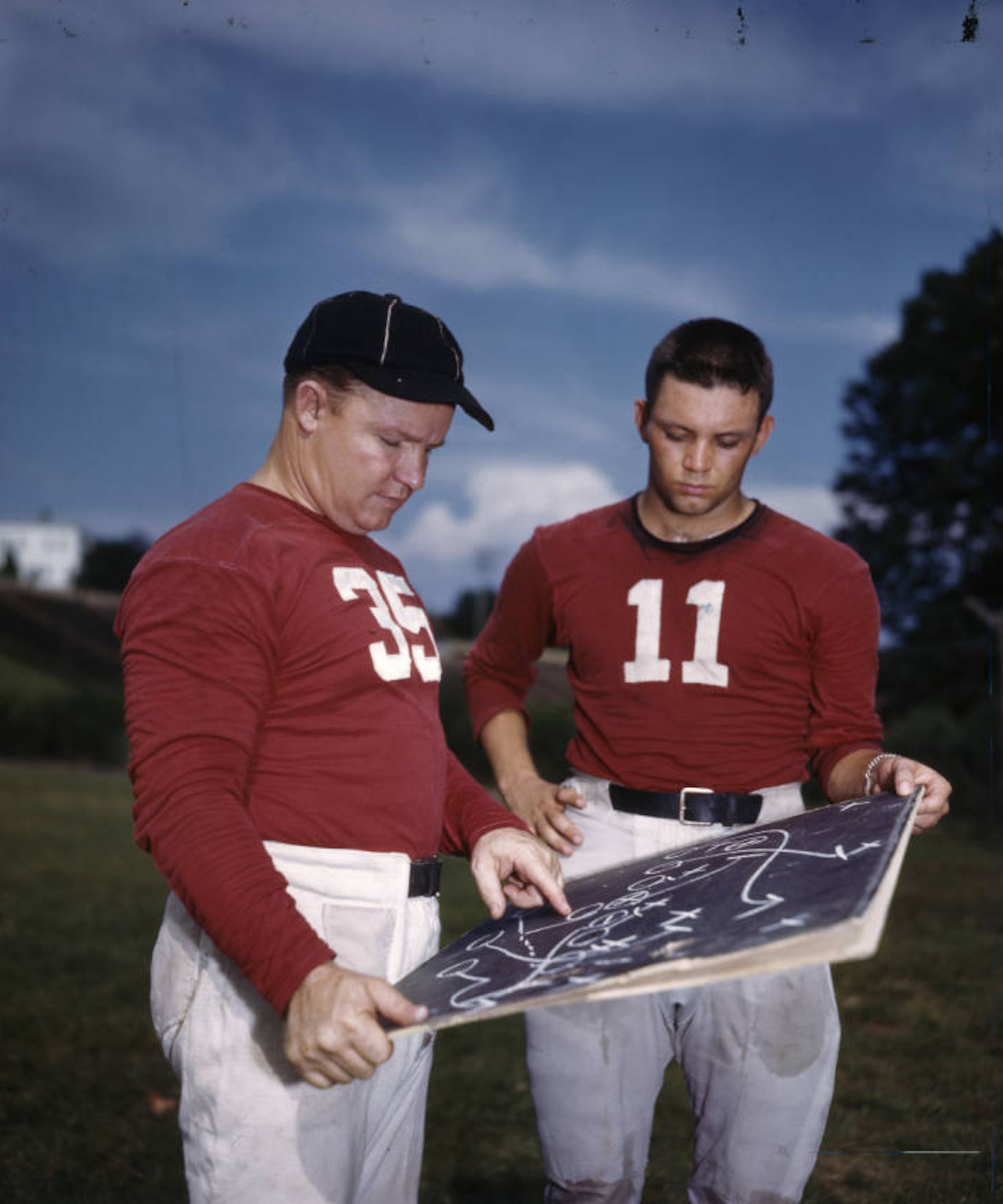 The info on this September 1945 photo identifies the player on the right as 19-year-old freshman Godfrey Steiner. He's seen with Georgia Bulldogs coach Wally Butts. It also identifies him as a quarterback, but that doesn't seem to be the case. The only info we've found has him listed as a wide receiver who only played with the team for one year. There's also a Godfrey Steiner listed as an inductee into the Macon Sports Hall of Fame, but without any dates other than his 2002 induction. After this photo ran, we received an email about Godfrey “Goot” Steiner. One of our readers, former Macon resident Jack Pigott, informed us that he "was a highly successful, hard-nosed football coach at Macon’s Lanier High School which later became Central High School."