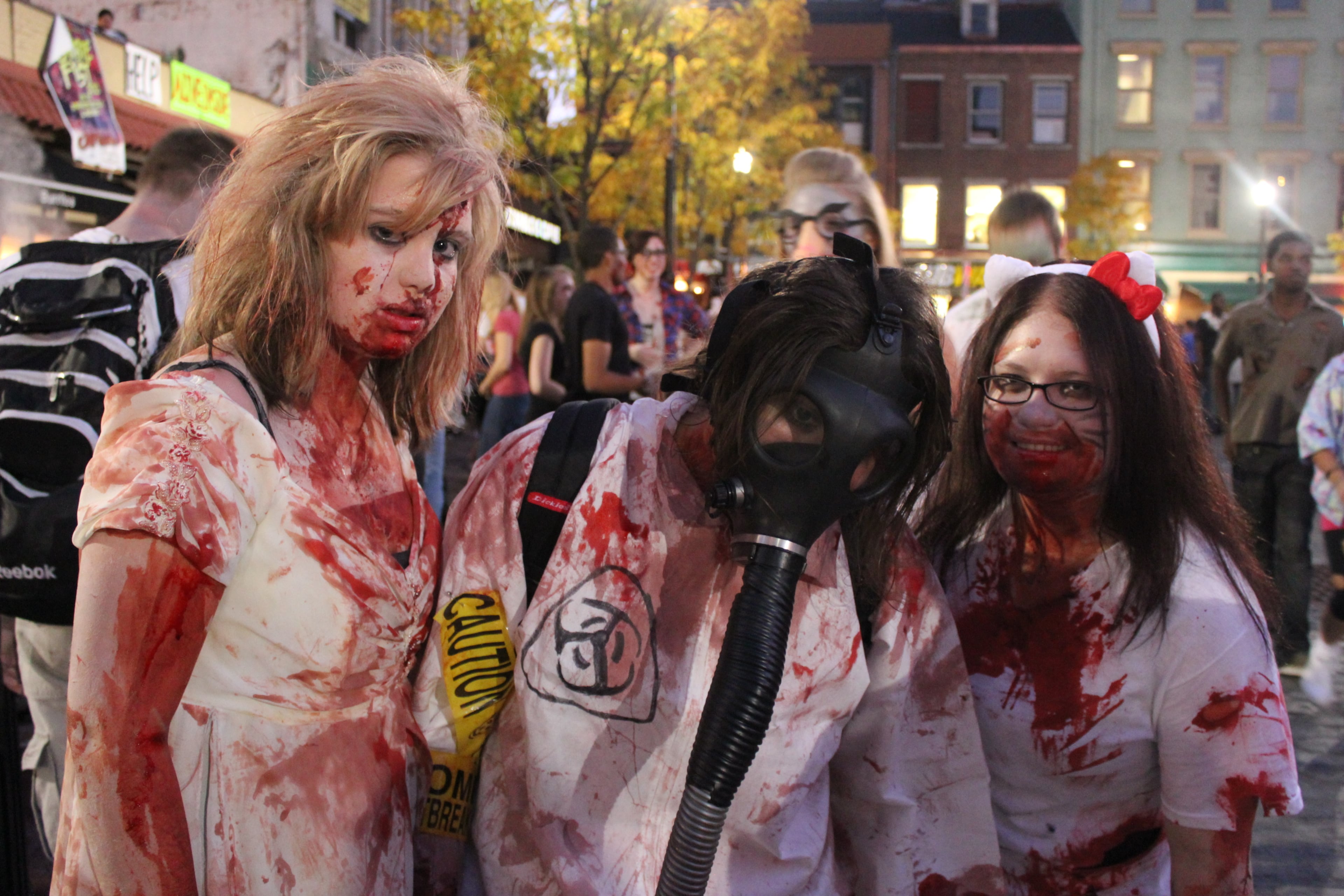 Nikki, Jenna, and Marie enjoy Zombiefest.