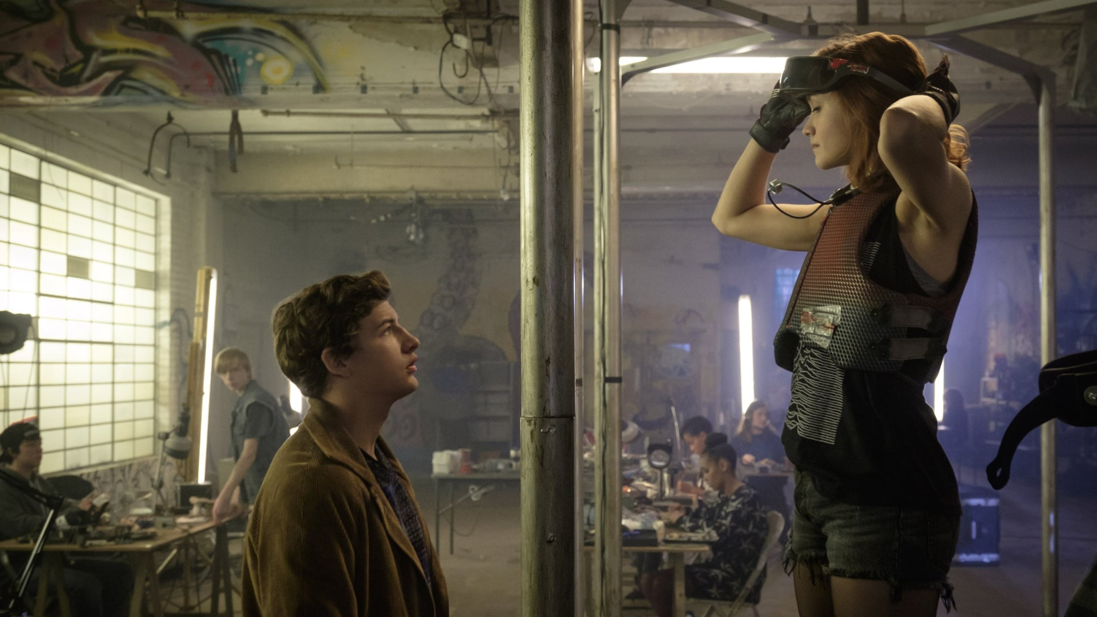 Tye Sheridan (left) stars as Wade Watts and Olivia Cooke as Samantha Cook in “Ready Player One.” Contributed by Jaap Buitendijk