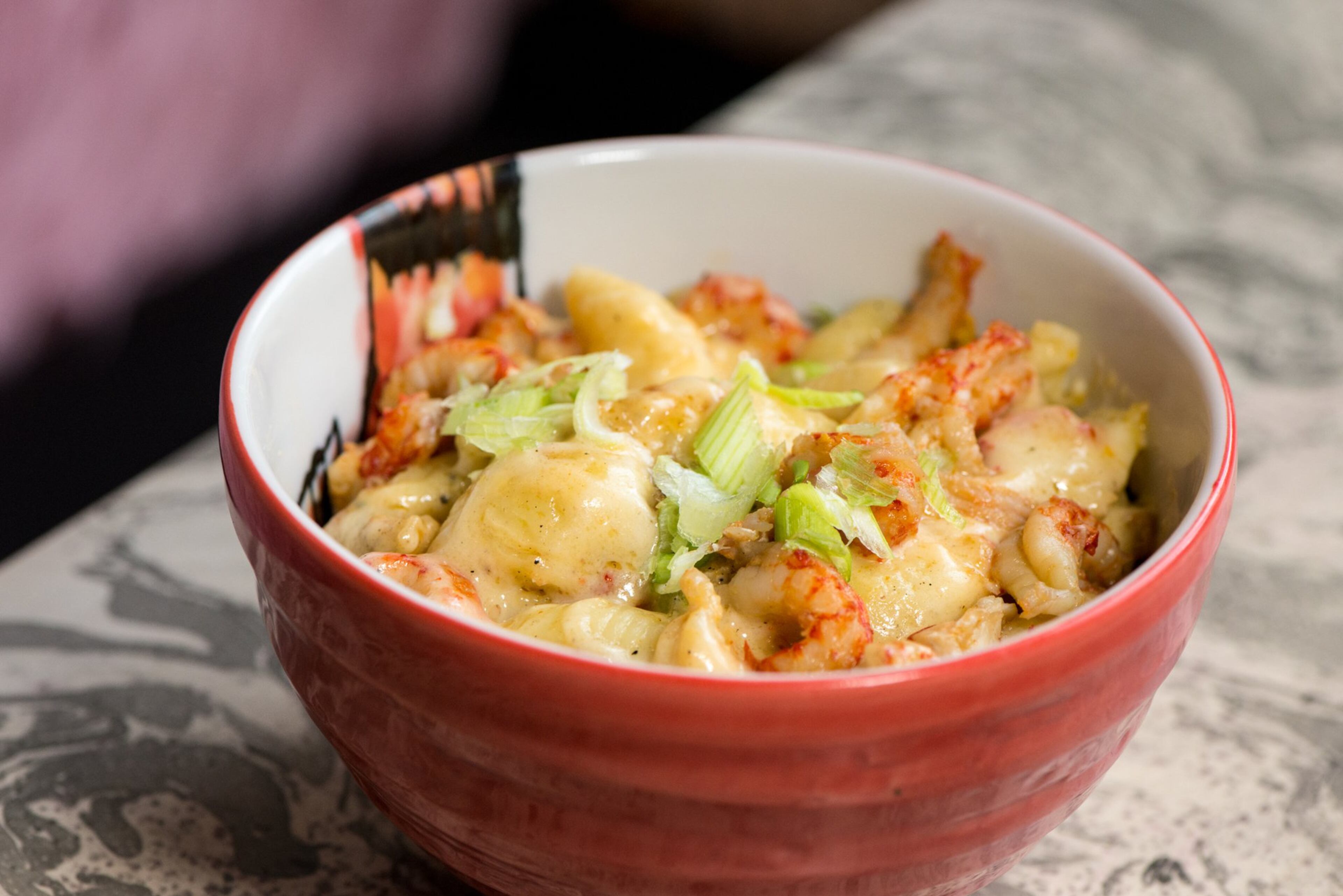 Crawfish Smoked Gouda Mac and Cheese. Photo credit- Mia Yakel.