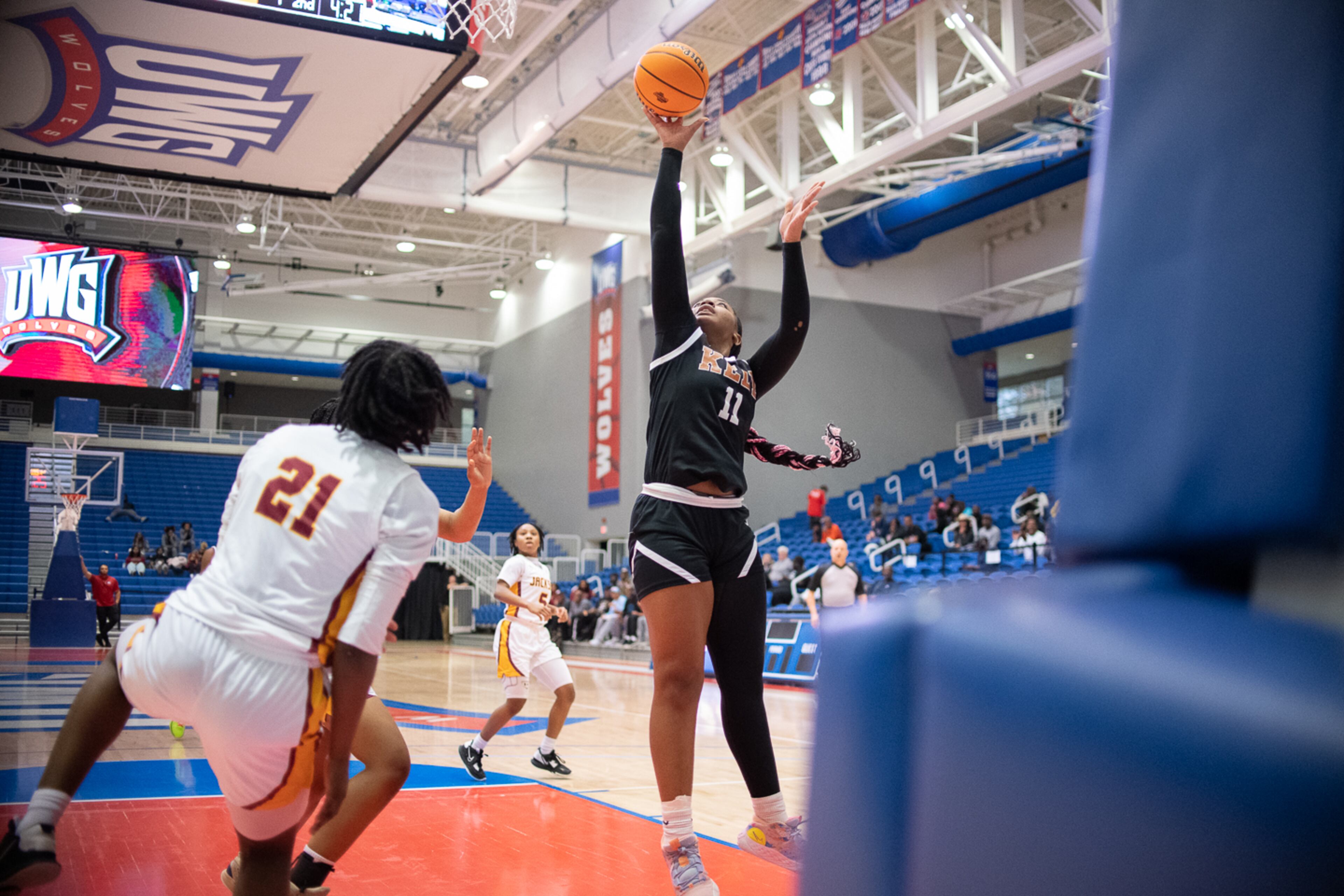 Kell's Jada Green takes a shot. Jamie Spaar for the Atlanta Journal-Constitution