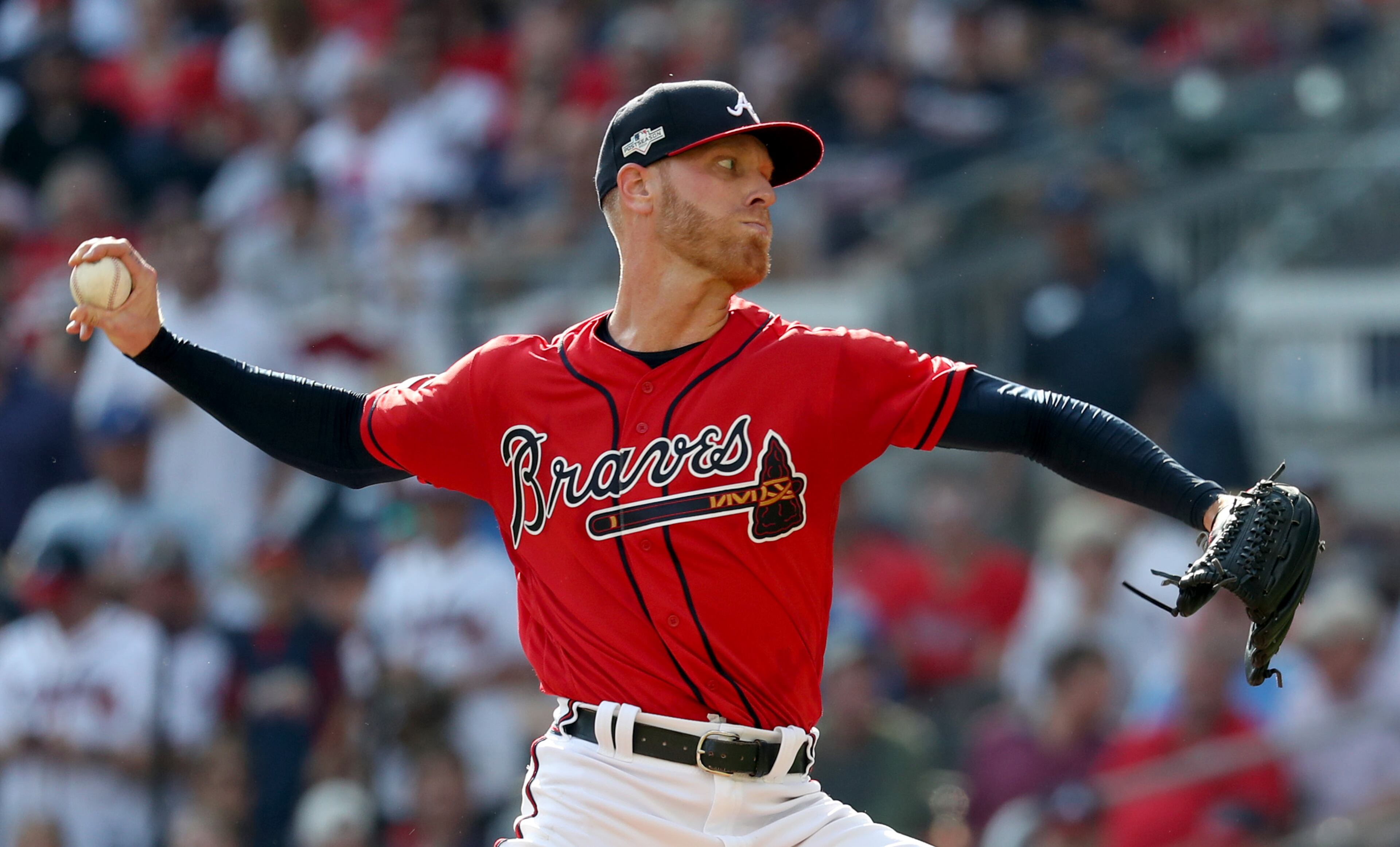 Braves starter Mike Foltynewicz fires a pitch. (JASON GETZ/SPECIAL TO THE AJC)