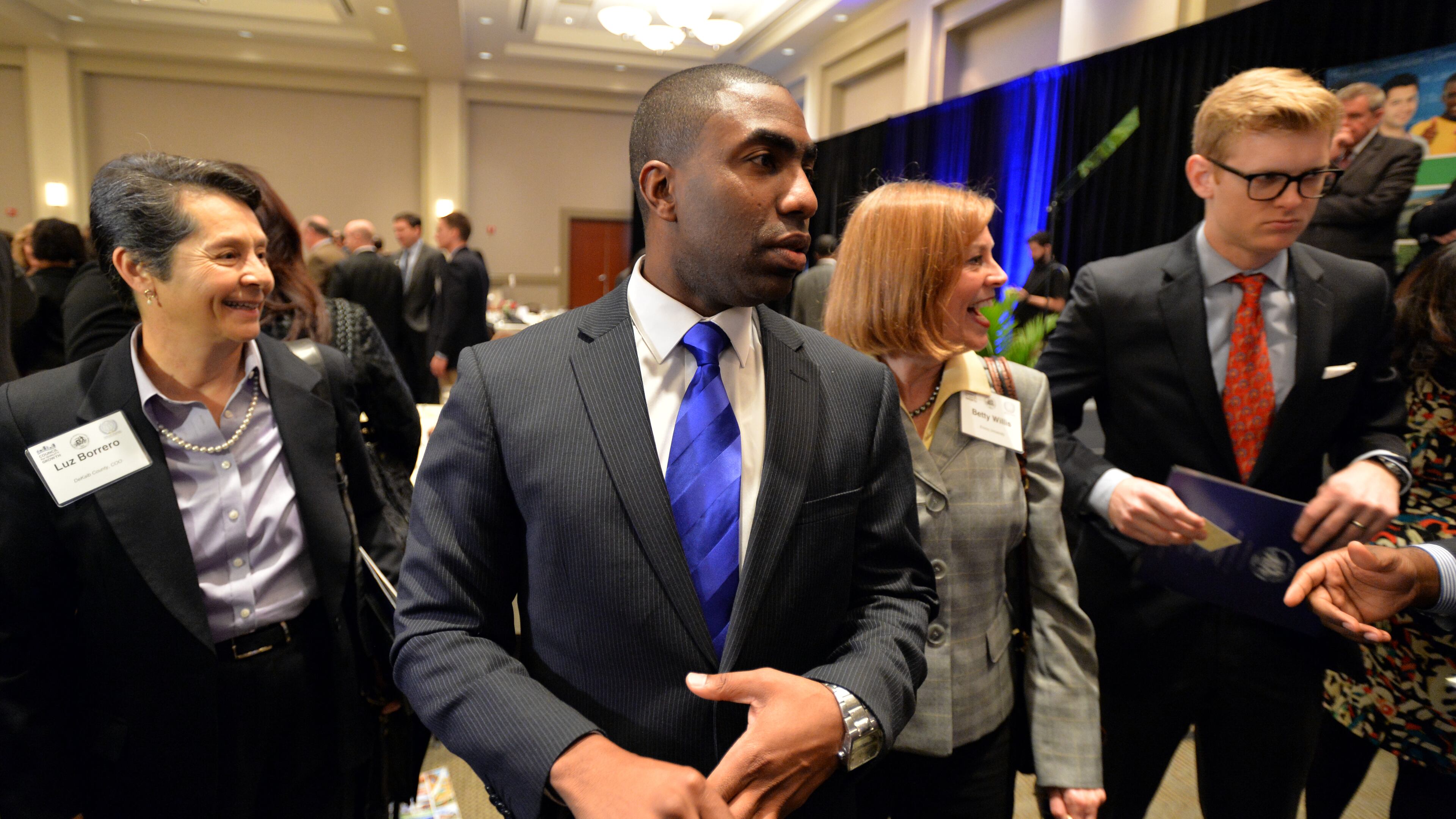 DeKalb County CEO Lee May delivered the State of the County address to business leaders Jan. 22 (BRANT SANDERLIN / BSANDERLIN@AJC.COM).