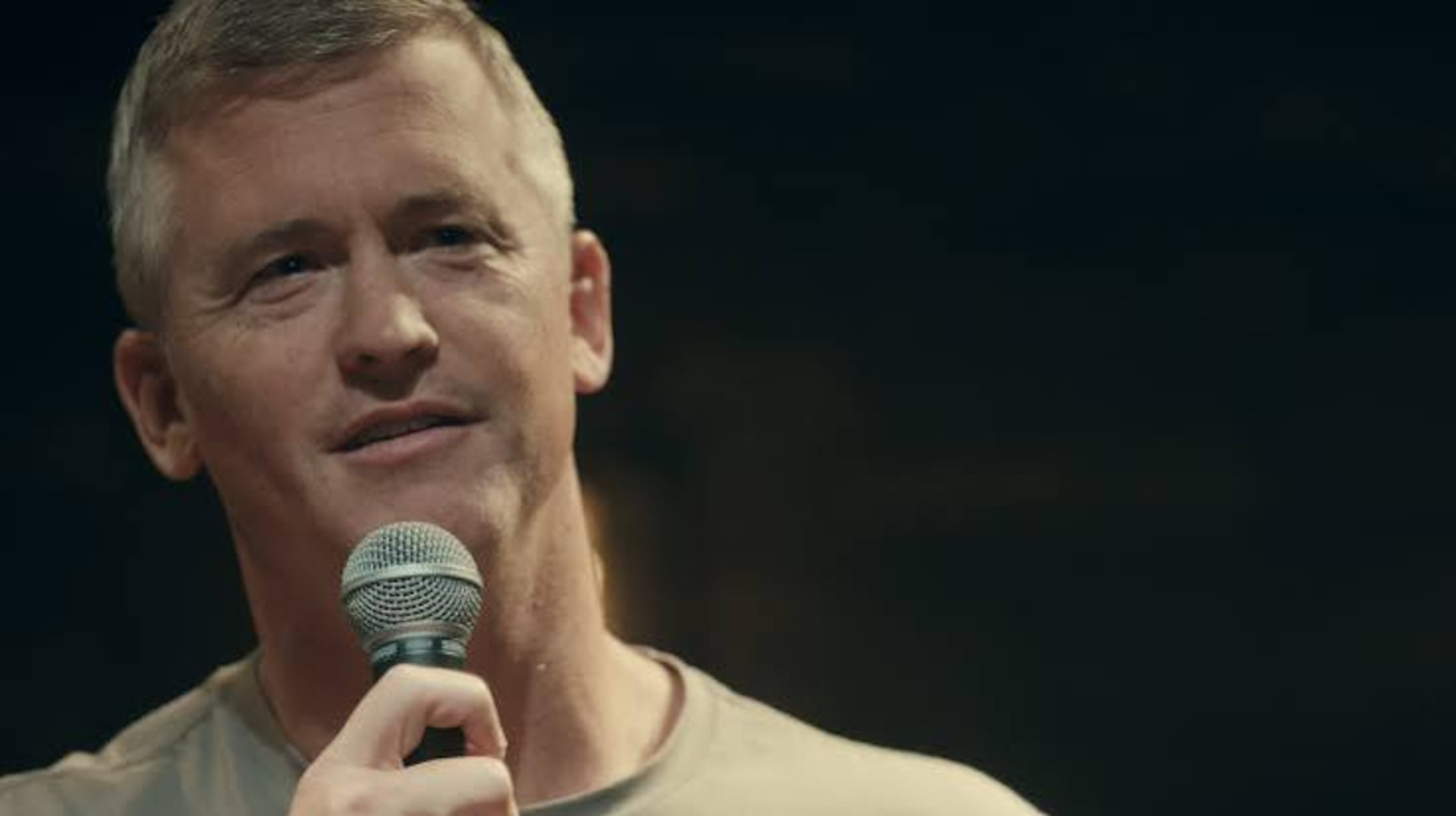 Matt McCusker during a Netflix special, "A Humble Offering," from 2025. (Courtesy of Netflix)