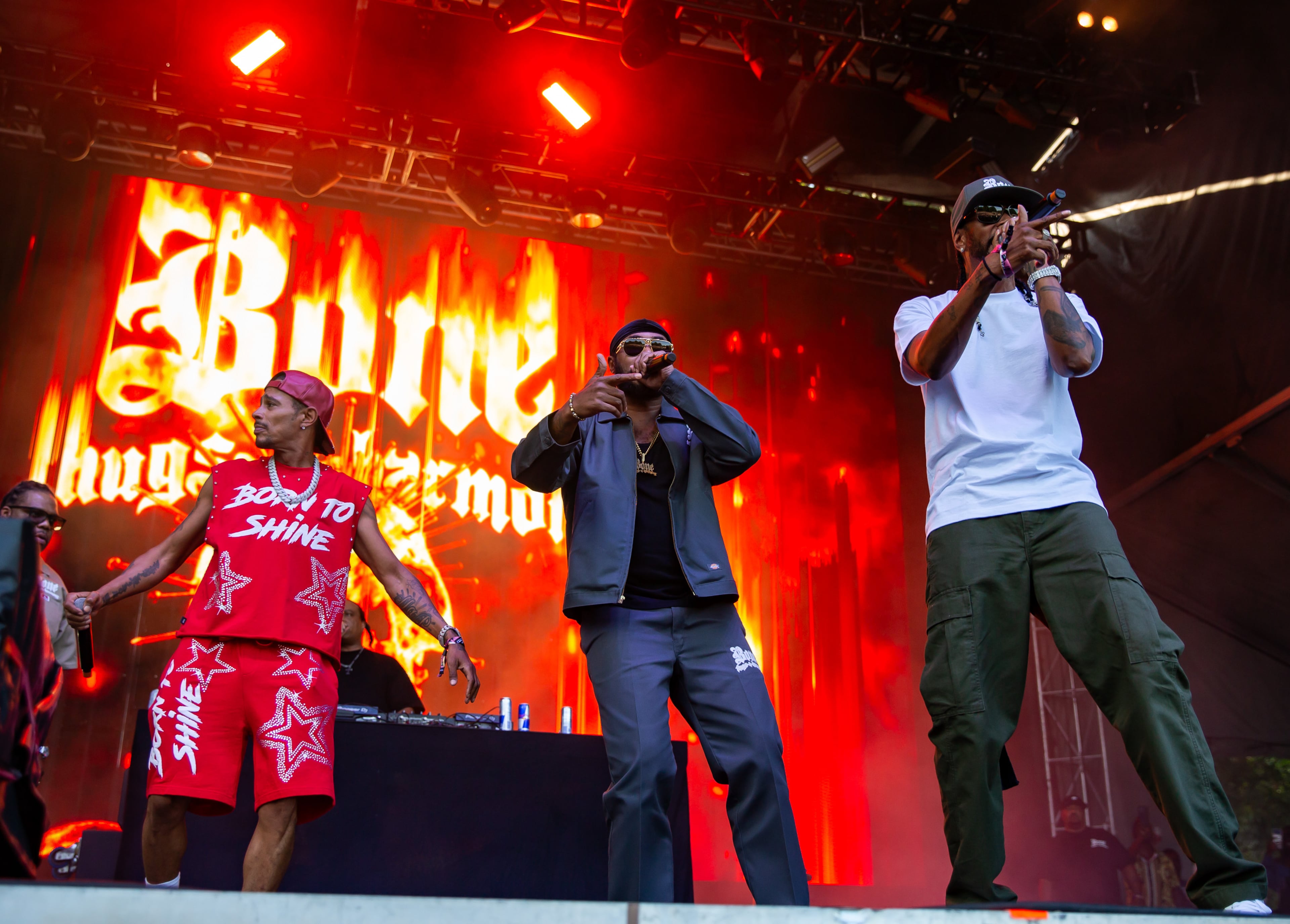 Bone Thugs-N-Harmony took the Ponce de Leon stage on Sunday afternoon, Sept. 20, 2026, in Atlanta on the final day of the Shaky Knees three-day music festival. (Ryan Fleisher for the AJC)