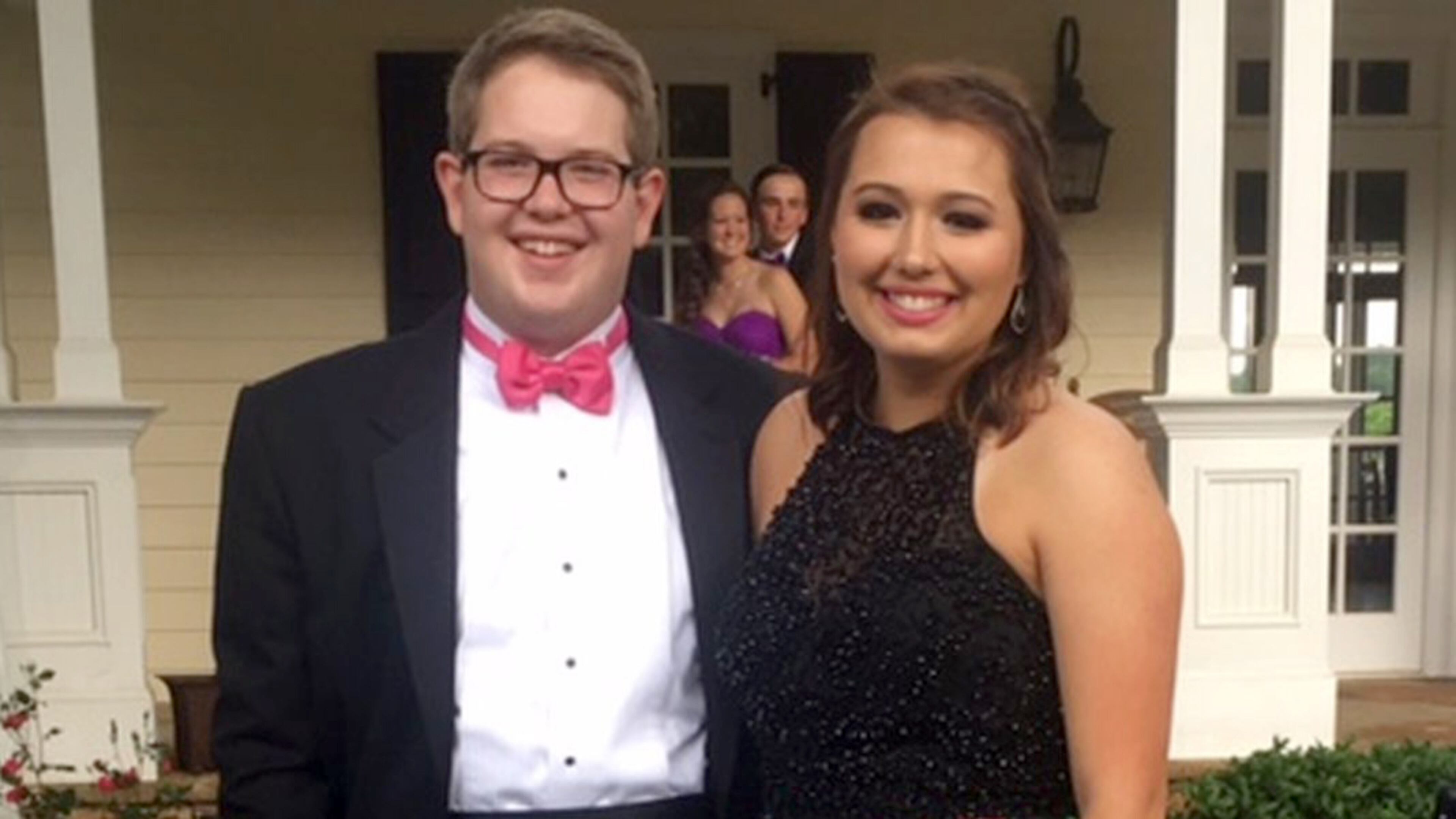 Trenton Basden and his girlfriend,Katie Van Voorn, get ready for prom.