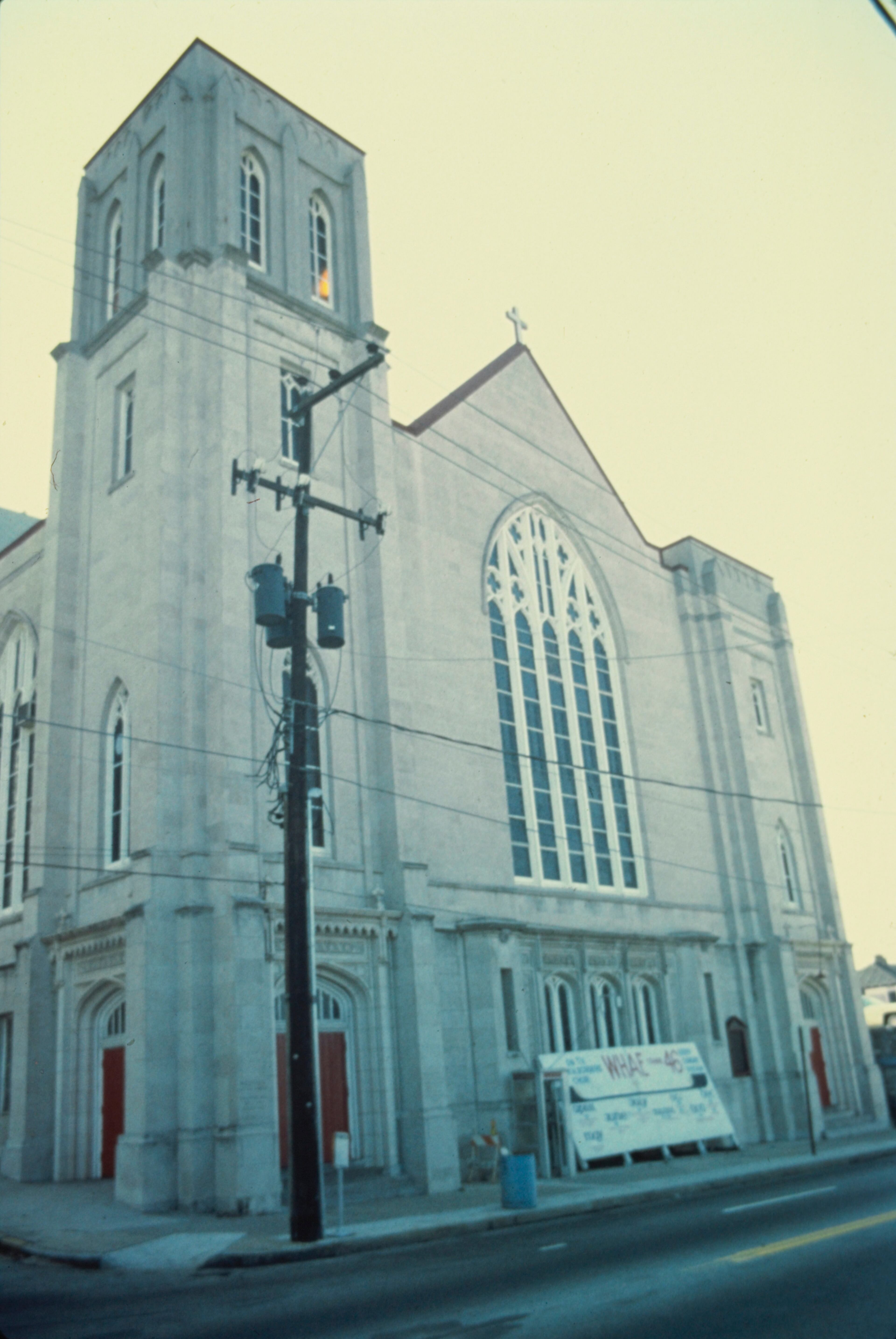 View of Wheat Street Baptist Church on Auburn Avenue in Atlanta, from 1979. Photo: Stephen Goldfarb, courtesy Kenan Research Center at the Atlanta History Center.
