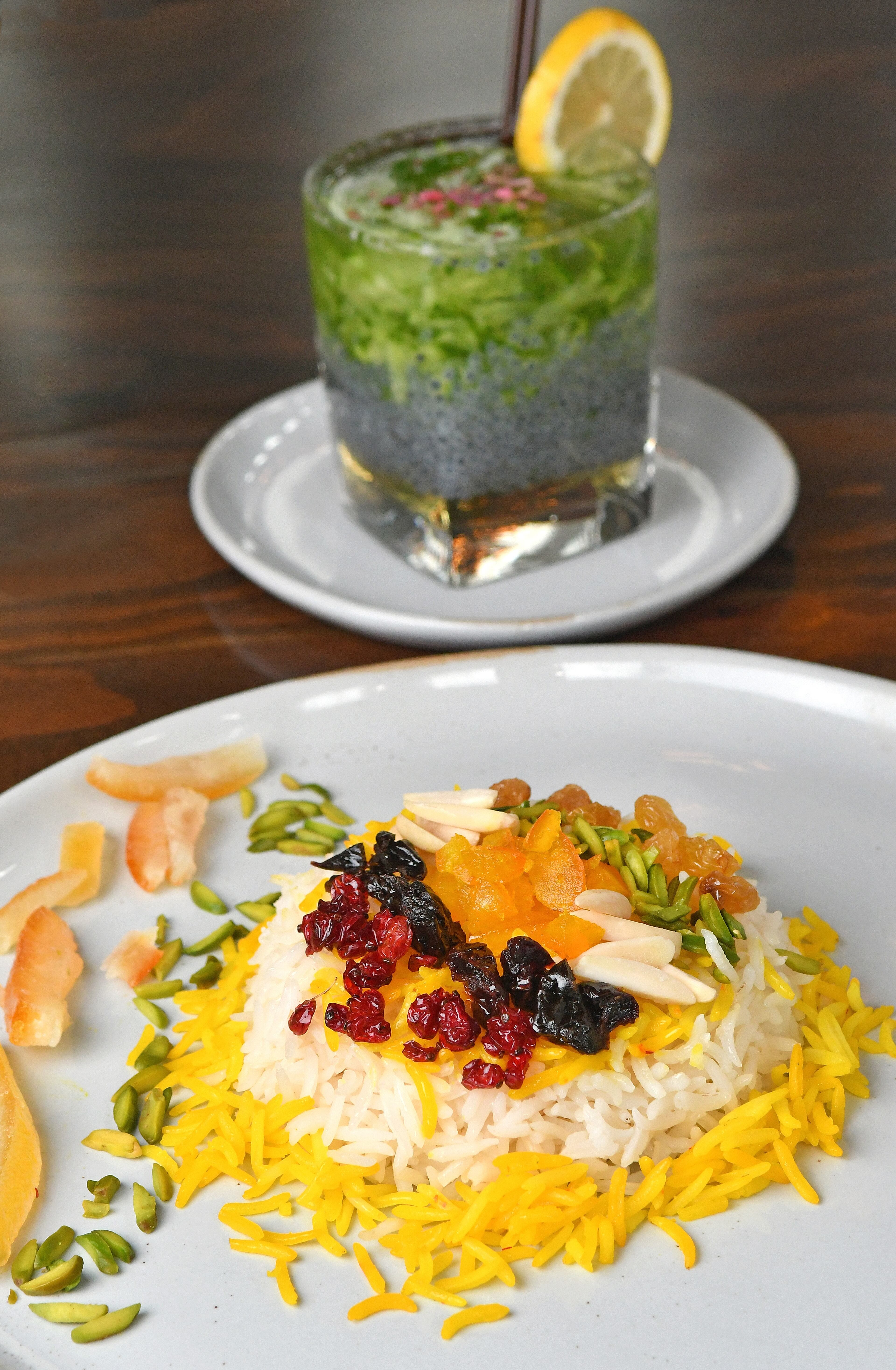 Morasa Rice (Jeweled Rice) requires extra attention to how you cook the rice. Styling by executive chef Ermiya Rezai / Chris Hunt/FOR THE AJC