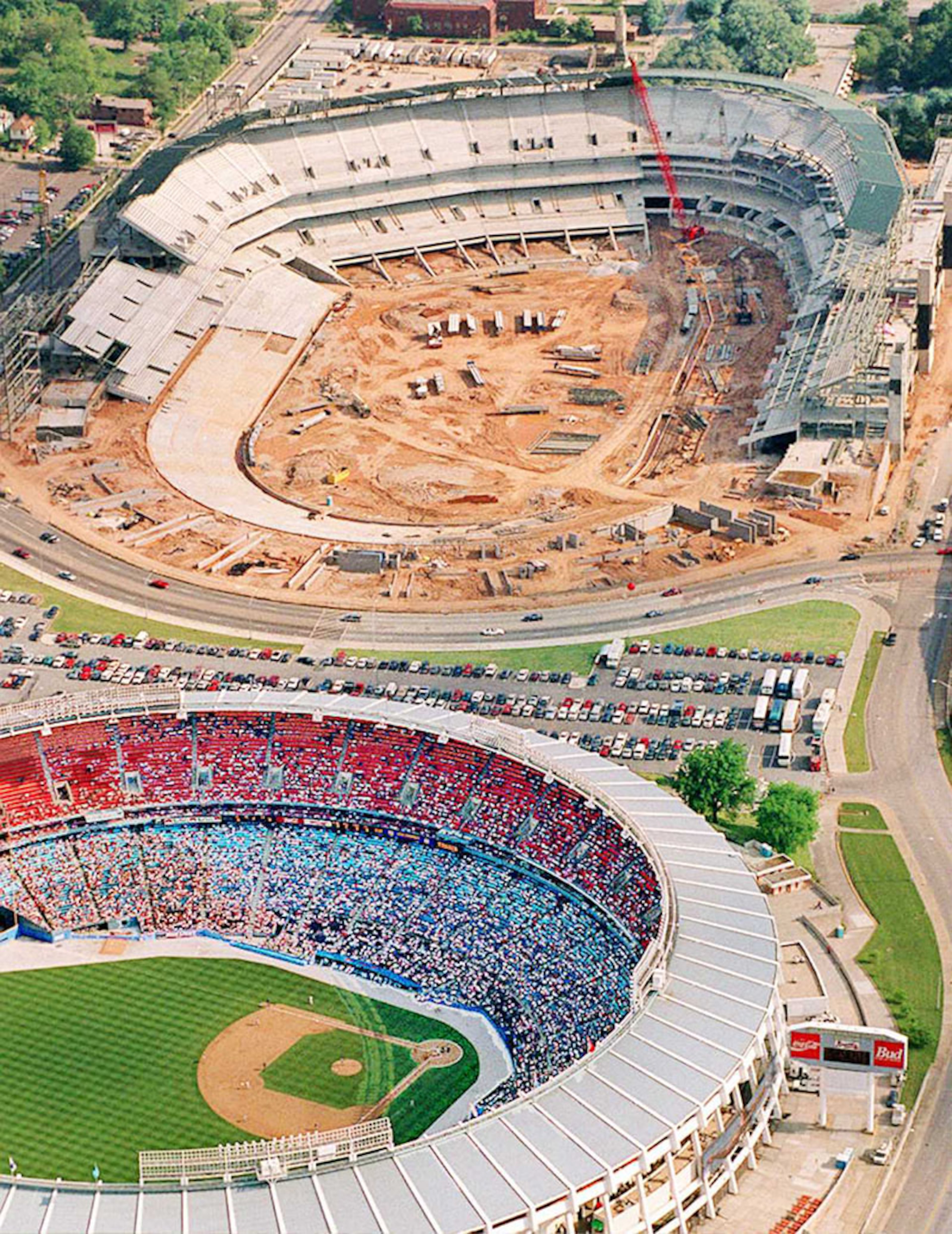 Olympic Stadium, renamed Turner Field, rose across the street from Atlanta Fulton-County Stadium before the 1995 season. Fulton-County Stadium served as the home of the Braves from 1966 until 1997, when the Braves moved the Olympic facility that was later outfitted for baseball.