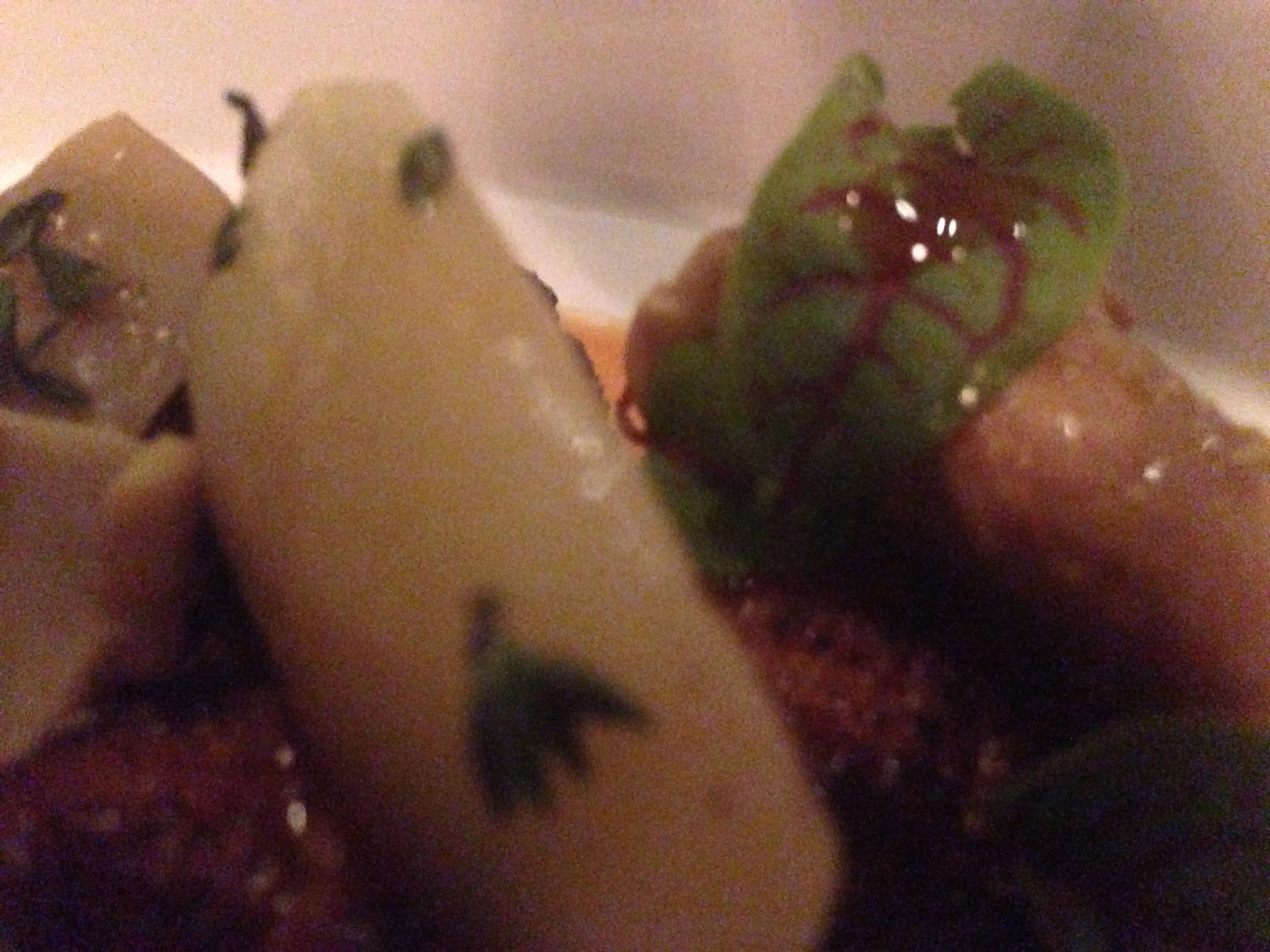 The blurry extreme closeup of -- what? -- gnocchi? A lone grain of rice? A raw chicken breast? Do not shoot extreme closeups. Not now, not ever.