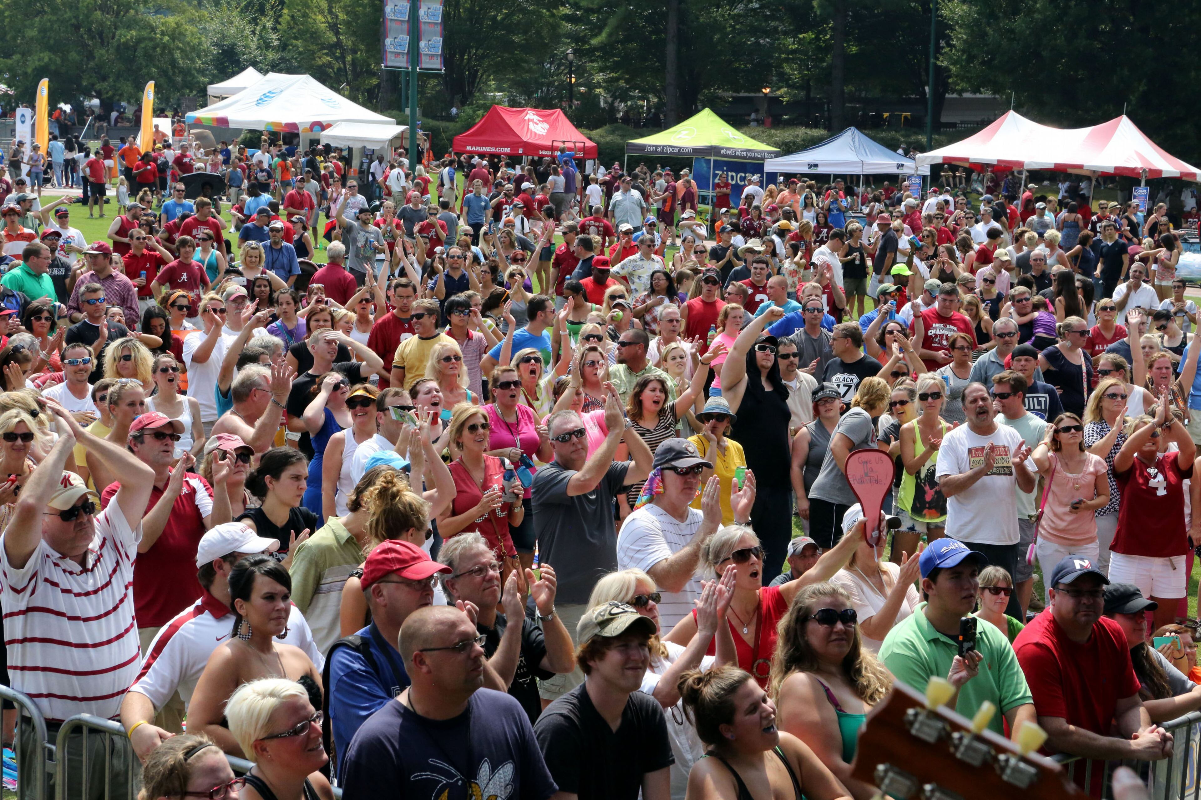 Sheryl Crow headlined the Chick-fil-A Kickoff concert Saturday afternoon at Centennial Olympic Park. The free concert also featured Uncle Kracker and Paris Luna & the Company.