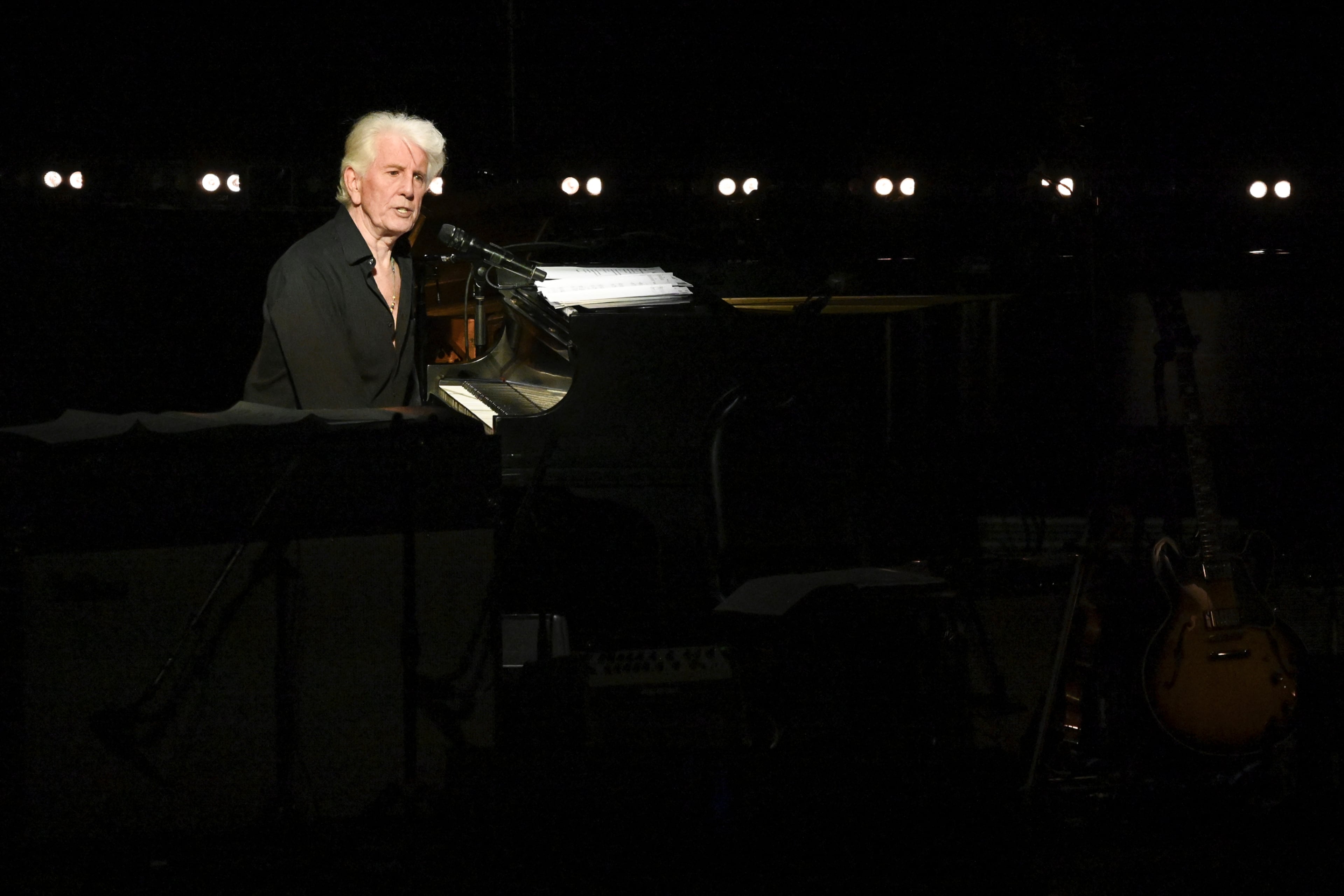 Graham Nash performs at JONI 75: A Birthday Celebration in 2018 at the Dorothy Chandler Pavilion in Los Angeles. Richard Shotwell/AP 2018