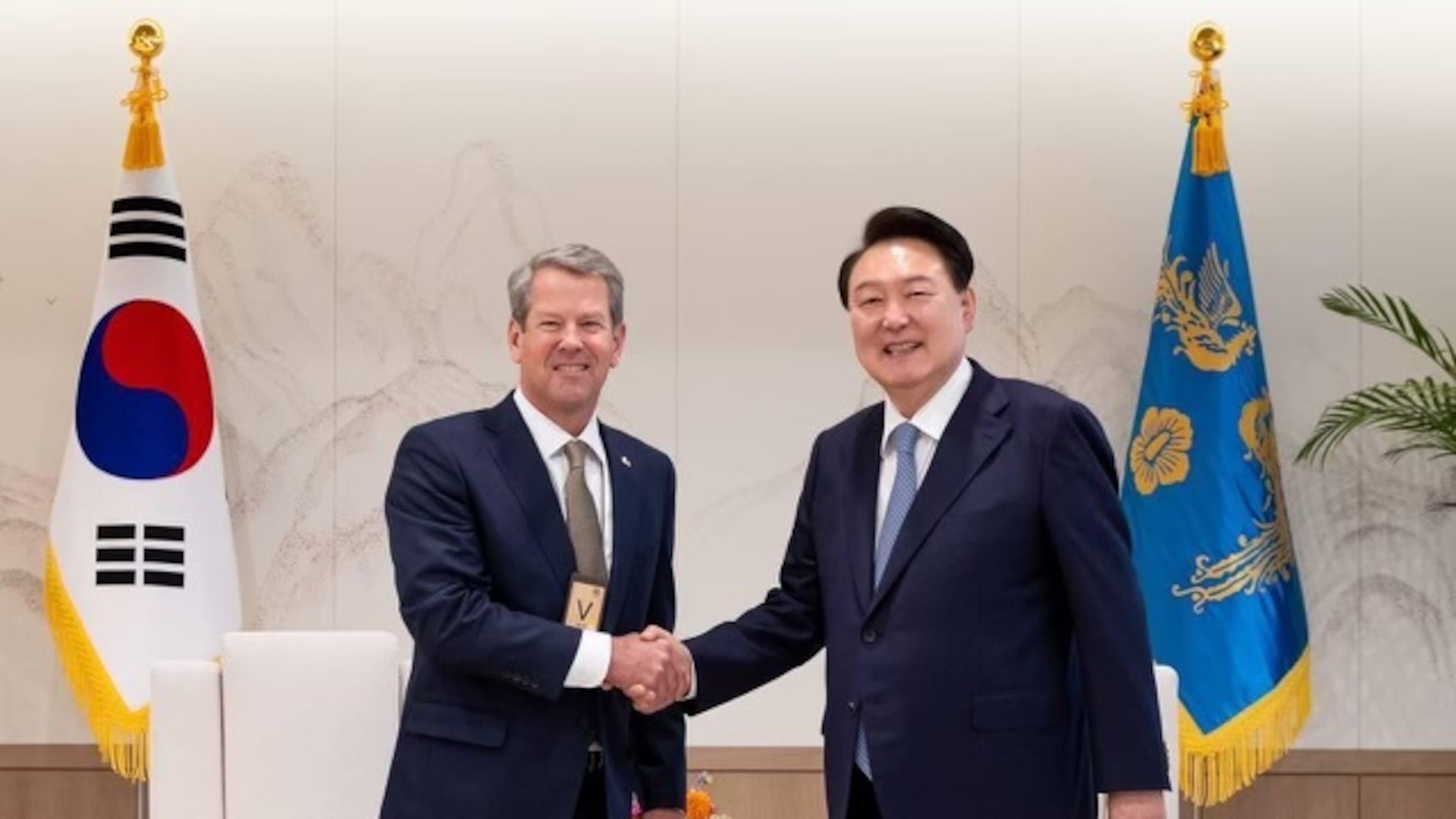 Gov. Brian Kemp met with South Korean President Yoon Suk Yeol during a trade mission to South Korea on Tuesday, June 18. File.