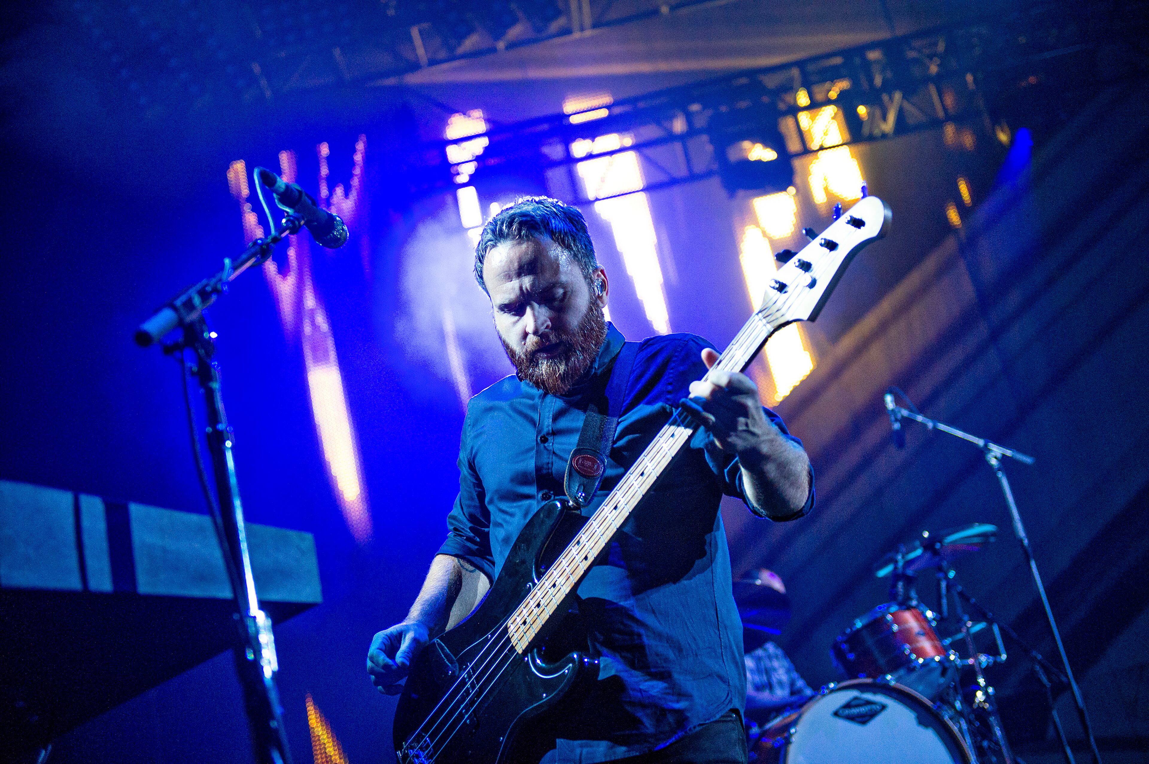 Nick Harmer of Death Cab for Cutie performs at the Fox Theatre in Atlanta on Monday, April 27, 2015. The Antlers opened for the two and a half hour show. JONATHAN PHILLIPS / SPECIAL