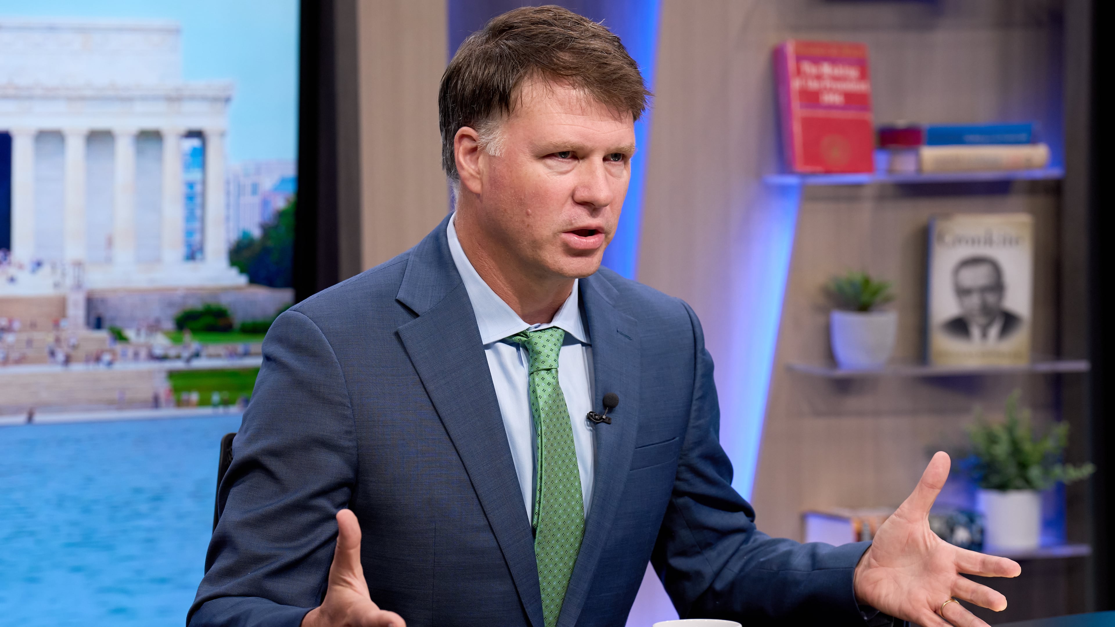Ryan Grim records a segment for the YouTube daily news show, Breaking Points, Monday, July 27, 2026, in Washington. (AP Photo/Jacquelyn Martin)