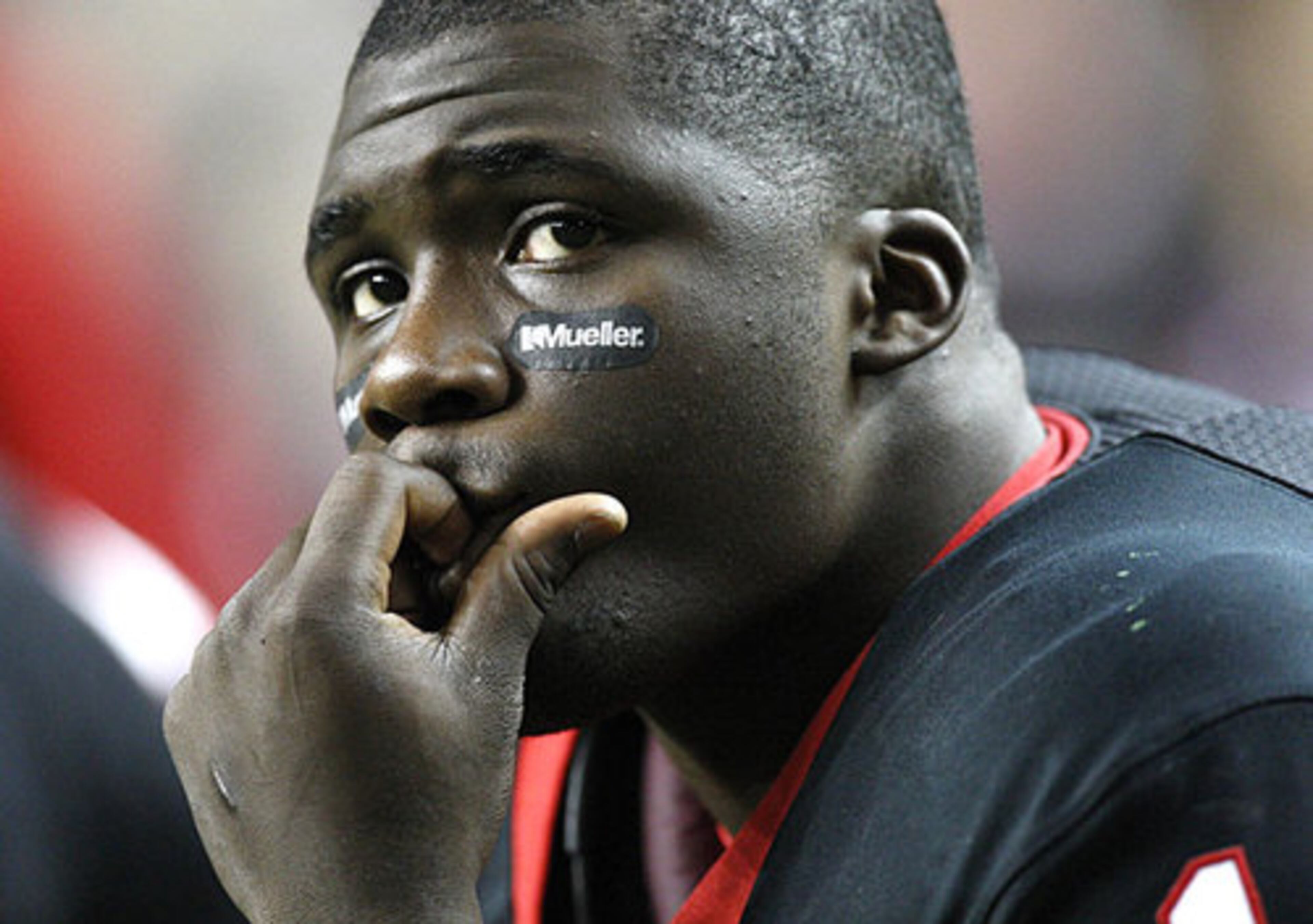 Flowery Branch running back Imani Cross wears the agony of defeat on his face.