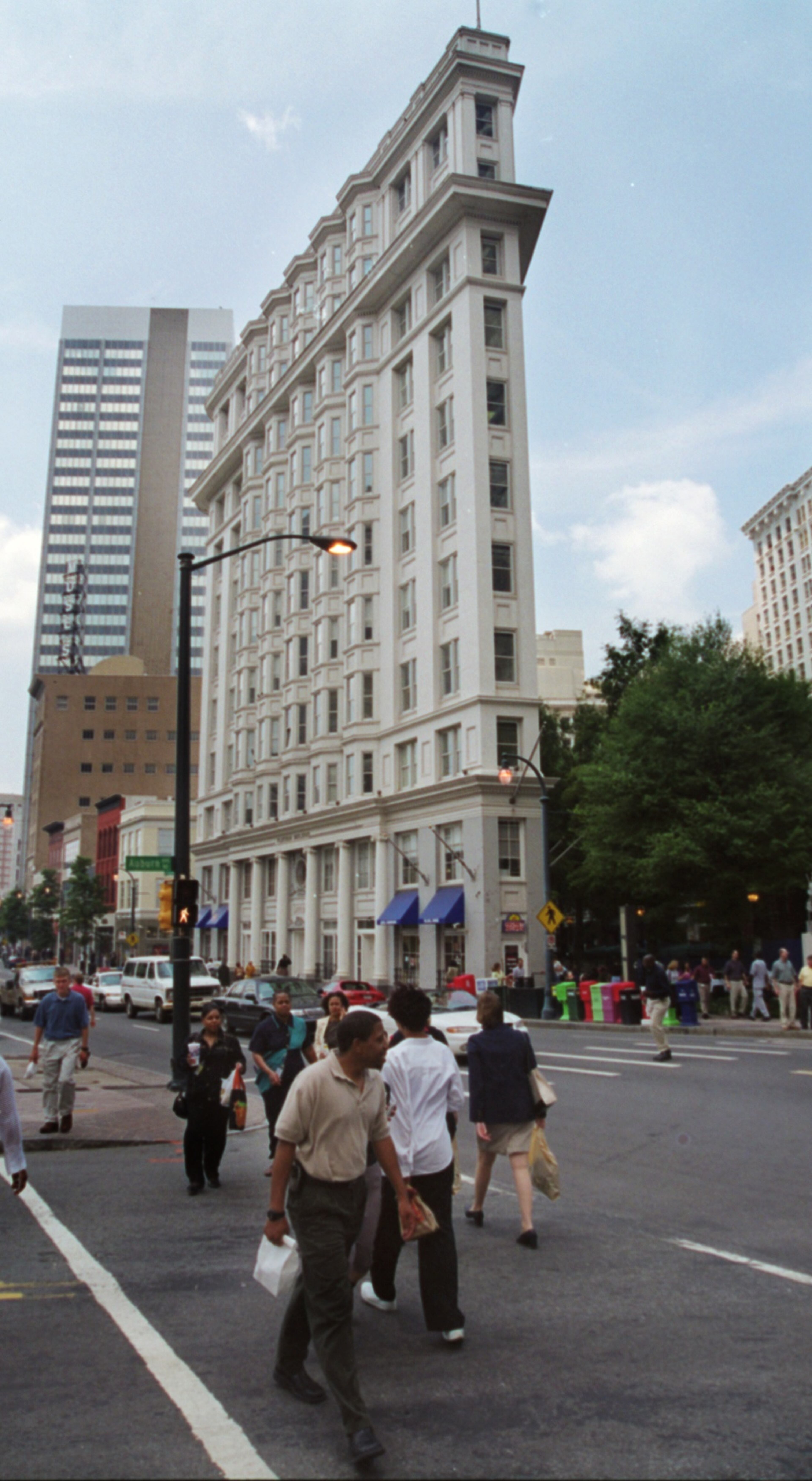 2001: Flatiron Building at the corner of Peachtree Street and Broad Street.