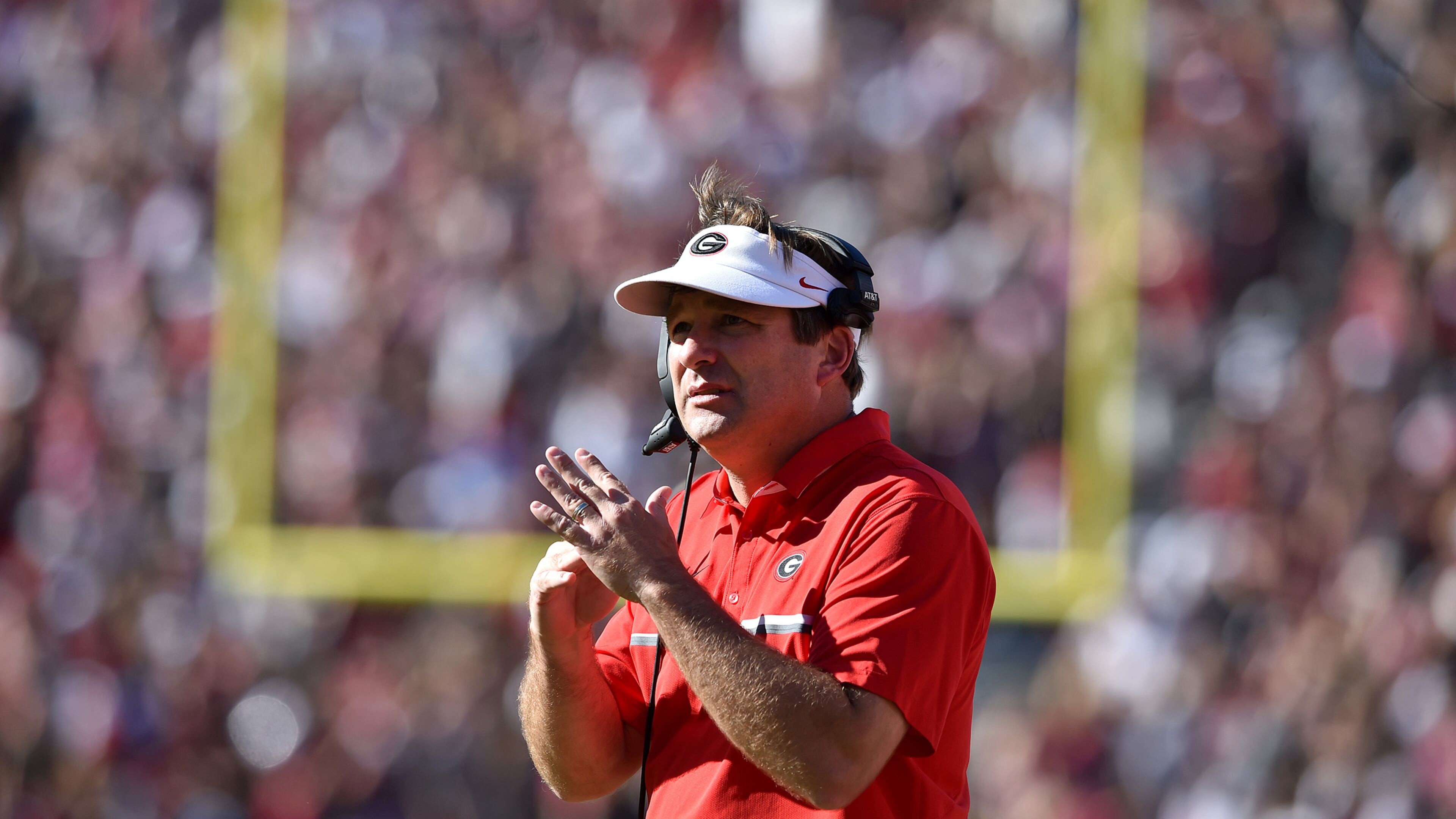 Georgia coach Kirby Smart has a lot to prove as a head coach, but he will be given the time to prove it. (Brant Sanderlin / bsanderlin@ajc.com)