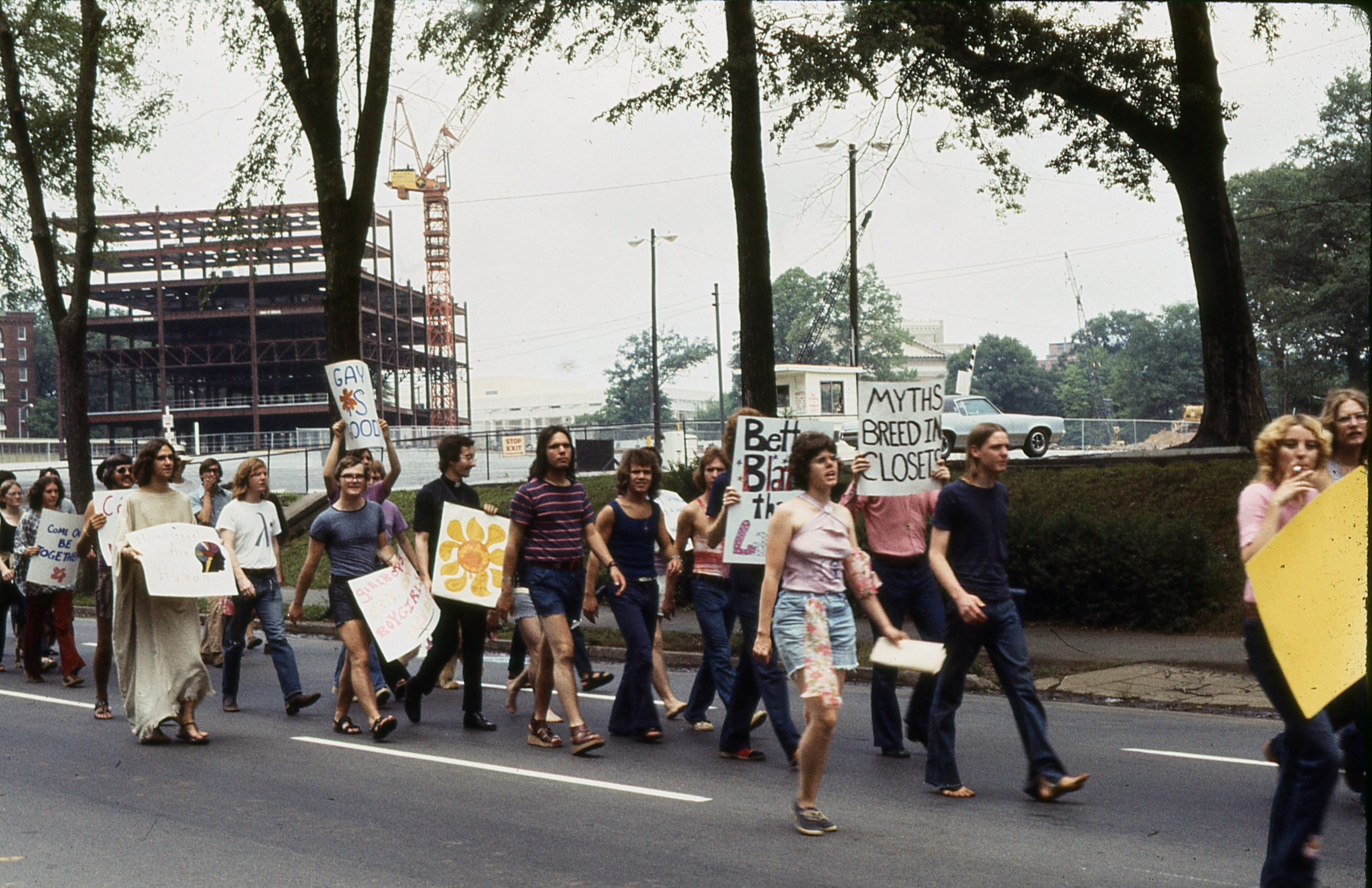 These rare images of Atlanta’s first “official” Gay Pride march were captured by Lewis, but never published in the Atlanta Inquirer. The fact reflects how little media attention the event drew in its early years. The 1972 Pride march was the first granted a permit by the city of Atlanta and, according to one estimate, drew an estimated 300 people. Photo: Boyd Lewis