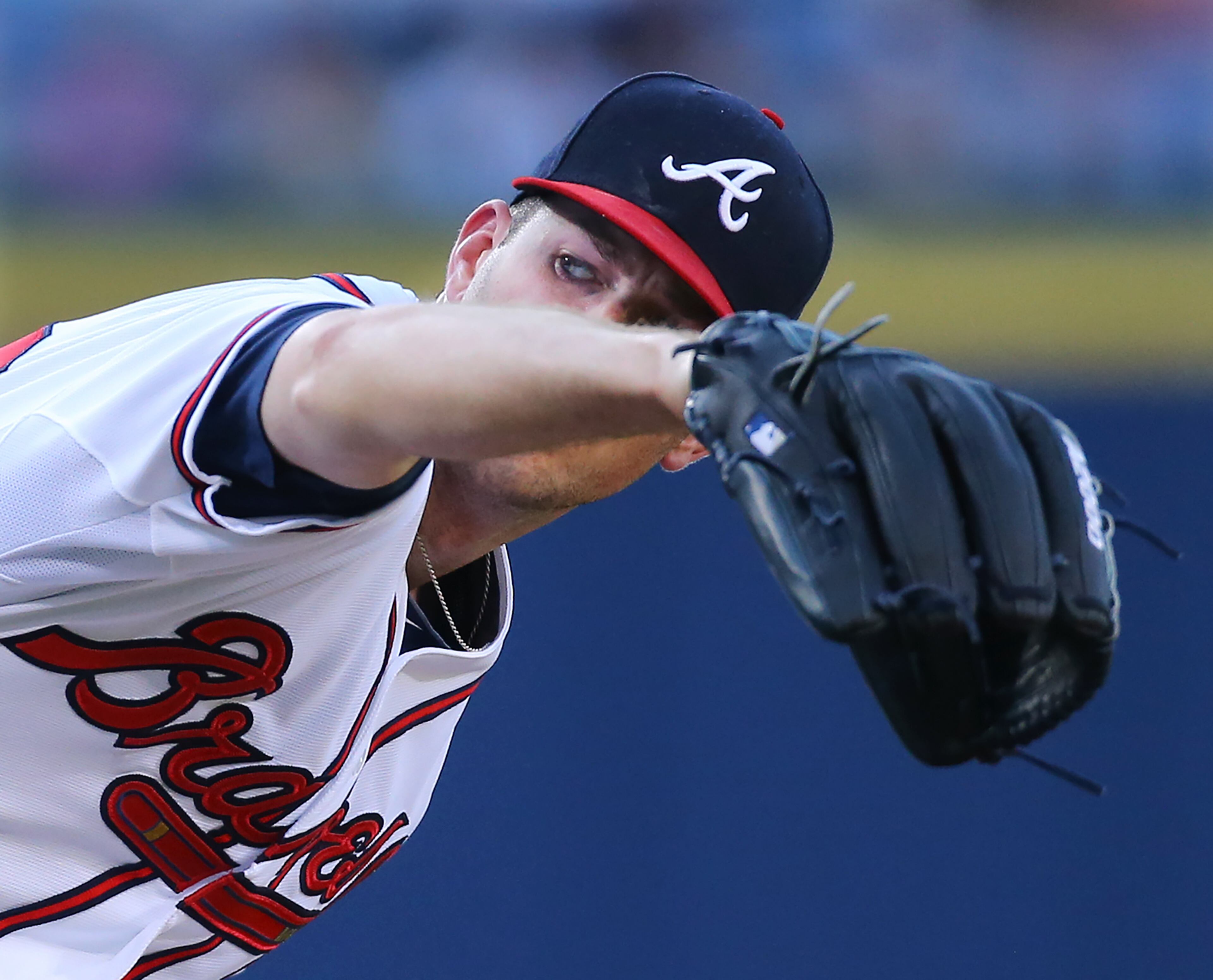 Number 24: You can’t hit what you can’t see – Alex Wood delivers a pitch on June 17. Photo by Curtis Compton.